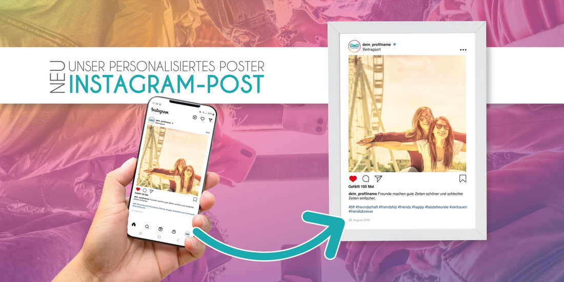 Deine Instagram Erinnerung auf einem Poster verewigt, <span>Halte deine schönsten Momente von deinem Social Media Account auf ewig auf diesem Poster fest.</span>, Copyright: 321geschenke.de