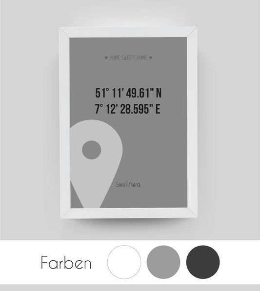 Dein Lieblingsplatz auf einem Bild mit Koordinaten