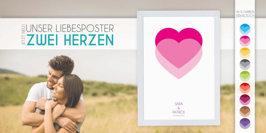 Ein einzigartiger Liebesbeweis: Unser "Zwei Herzen"-Poster, Copyright: 321geschenke.de