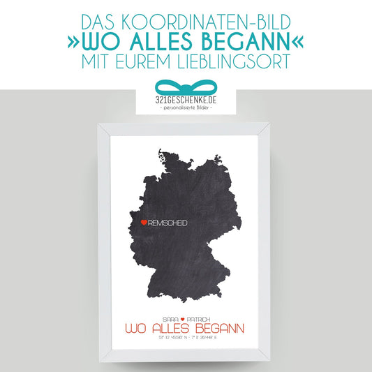 Das Koordinaten-Bild “WO ALLES BEGANN” mit eurem gemeinsamen Lieblingsort