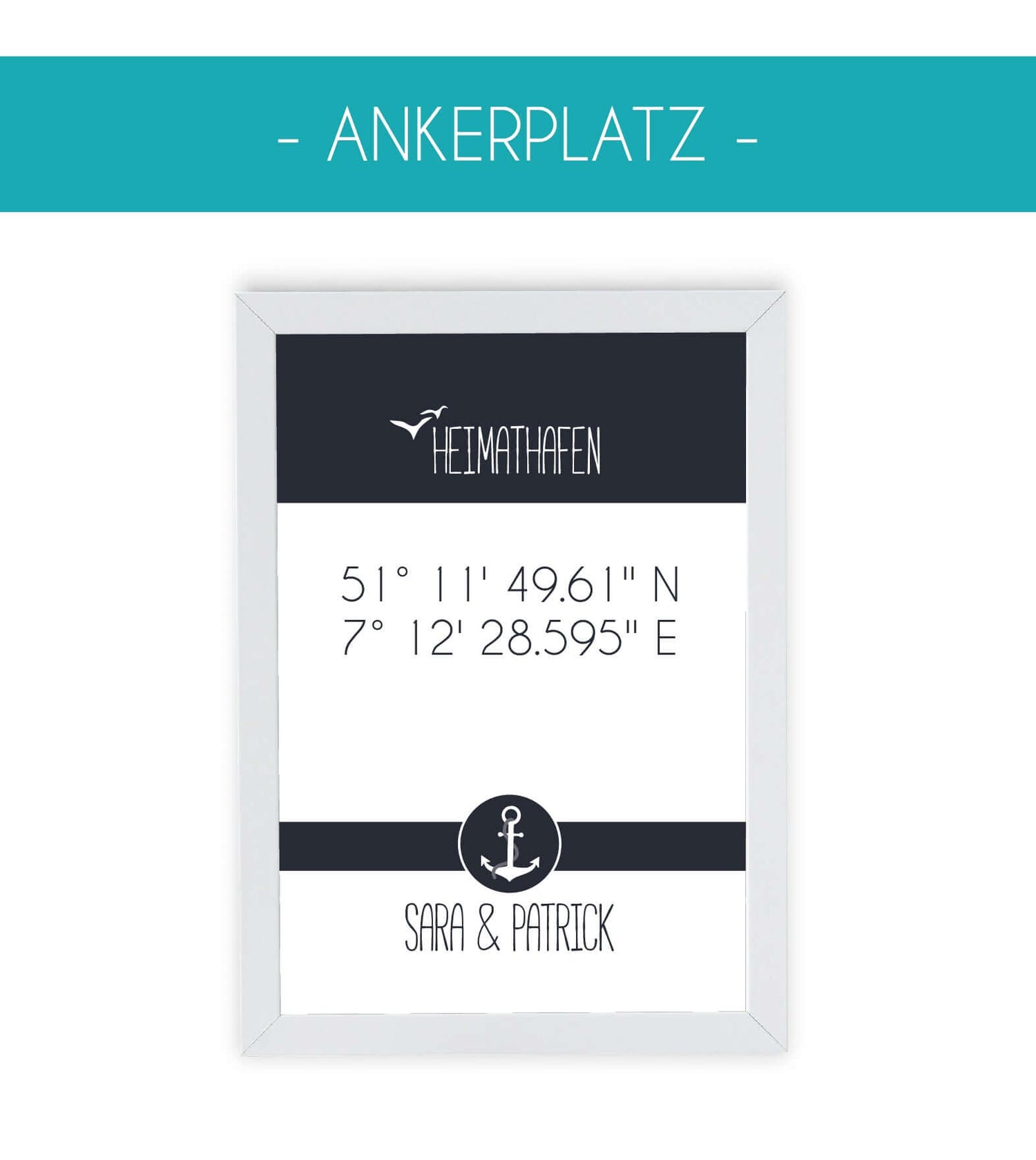 Ankerplatz, Mit dem maritimem Look der Poster bringt ihr etwas Urlaubsfeeling nach Hause. Entdecke unsere einzigartigen Ankerplatz-Bilder. Mit den eigenen Koordinaten und Namen bekommt jedes Poster eine persönliche Note und findet in jedem Zuhause einen i
