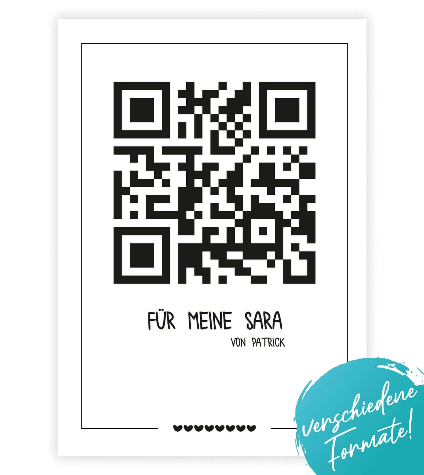 Personalisiertes Bild "QR-Code", Bildgröße: 13x18cm, DIN A4, DIN A3, 25x25xm, Bilderrahmen: Ohne Bilderrahmen, Bilderrahmen weiß, Bilderrahmen schwarz, Bilderrahmen weiß mit Passepartout, Bilderrahmen schwarz mit Passepartout, Copyright: 321geschenke.de