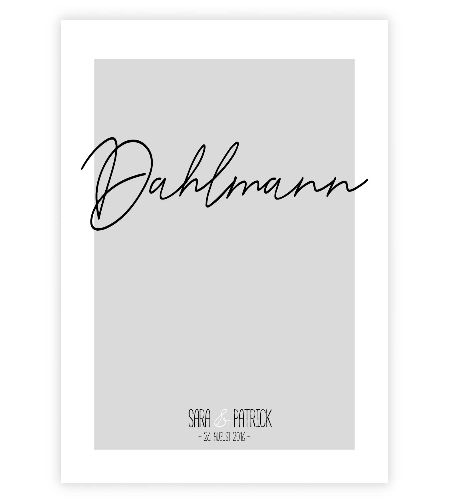 Personalisiertes Poster "Nachname", Bildfarbe: Grau, Bildgröße: 13x18cm, DIN A4, DIN A3, Bilderrahmen: Ohne Bilderrahmen, Copyright: 321geschenke.de