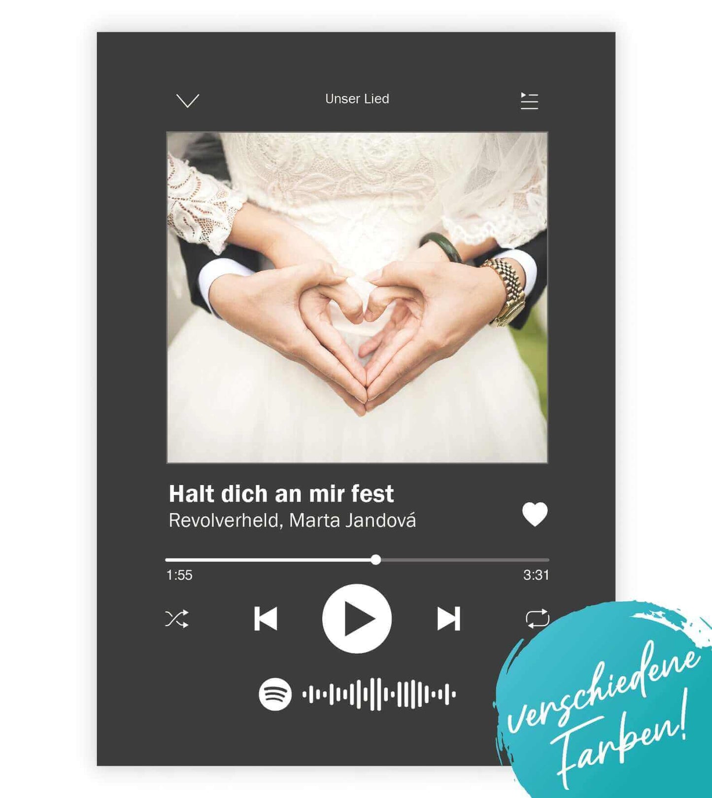 Personalisiertes Bild "Song" mit Foto, Bildfarbe: Weiß, Grau, Anthrazit/Schwarz, Bildgröße: 13x18cm, DIN A4, DIN A3, Bilderrahmen: Ohne Bilderrahmen, Bilderrahmen weiß, Bilderrahmen schwarz, Bilderrahmen weiß mit Passepartout, Bilderrahmen schwarz mit Pas