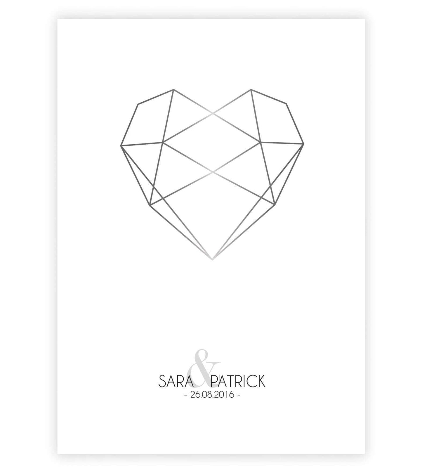 Personalisiertes Bild "Diamant", Bildfarbe: Grau, Bildgröße: 13x18cm, DIN A4, DIN A3, Bilderrahmen: Ohne Bilderrahmen, Copyright: 321geschenke.de