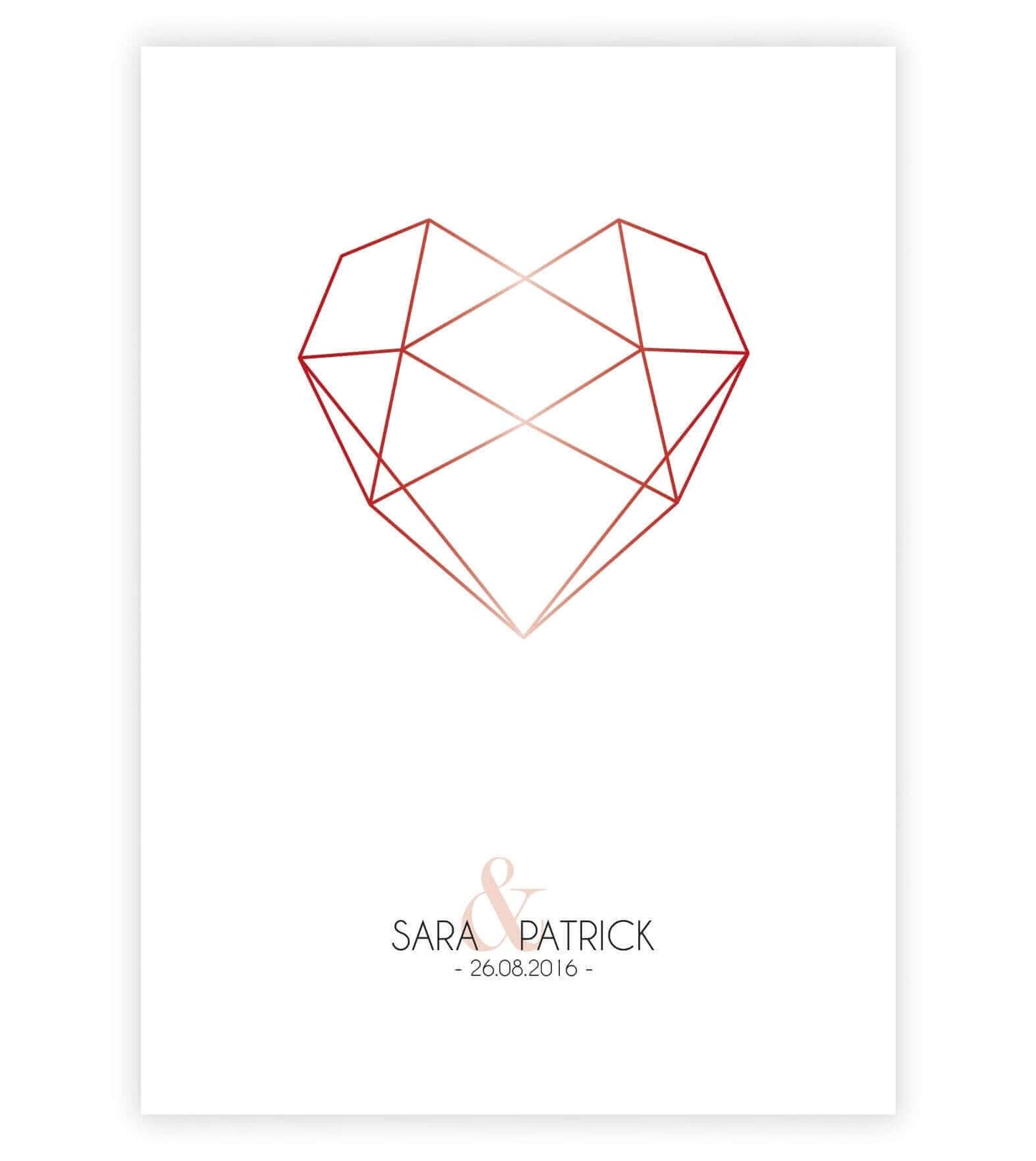 Personalisiertes Bild "Diamant", Bildfarbe: Rot, Bildgröße: 13x18cm, DIN A4, DIN A3, Bilderrahmen: Ohne Bilderrahmen, Copyright: 321geschenke.de