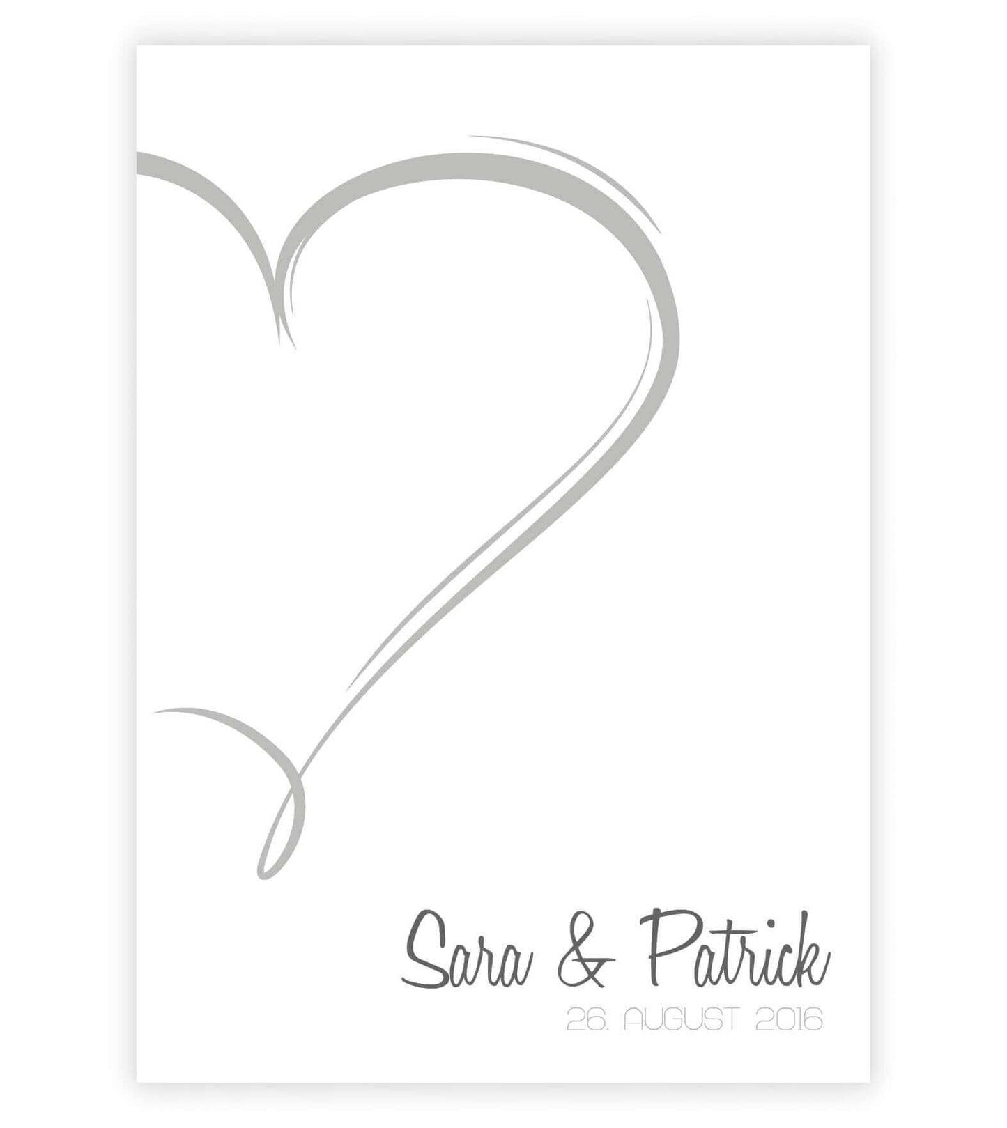 Personalisiertes Bild "Herz", Bildfarbe: Weiß, Bildgröße: 13x18cm, DIN A4, DIN A3, Bilderrahmen: Ohne Bilderrahmen, Copyright: 321geschenke.de