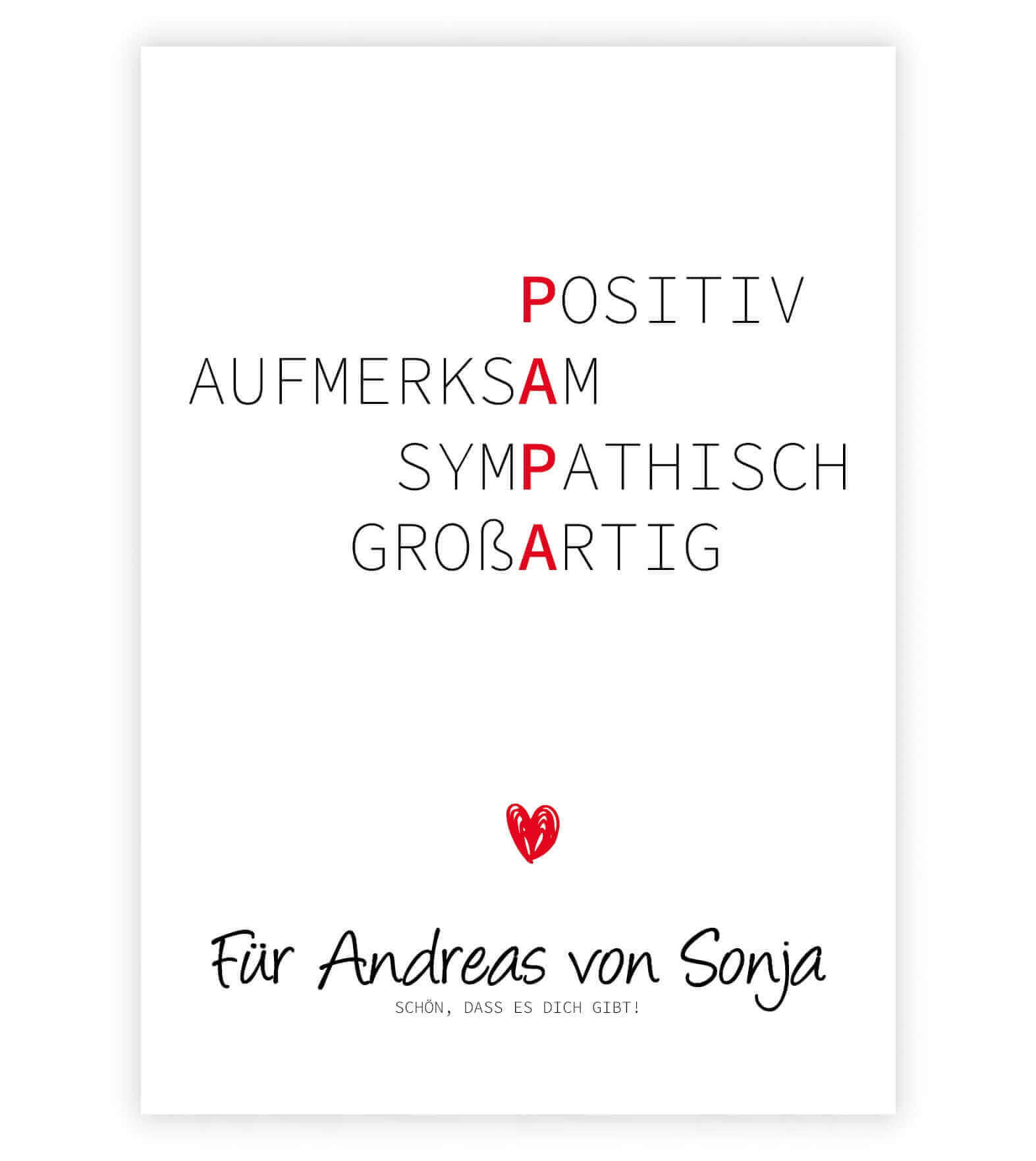 Personalisiertes "Wörterposter" - Papa, Bildgröße: 13x18cm, DIN A4, DIN A3, Bilderrahmen: Ohne Bilderrahmen, Bilderrahmen weiß, Bilderrahmen schwarz, Bilderrahmen weiß mit Passepartout, Bilderrahmen schwarz mit Passepartout, Copyright: 321geschenke.de