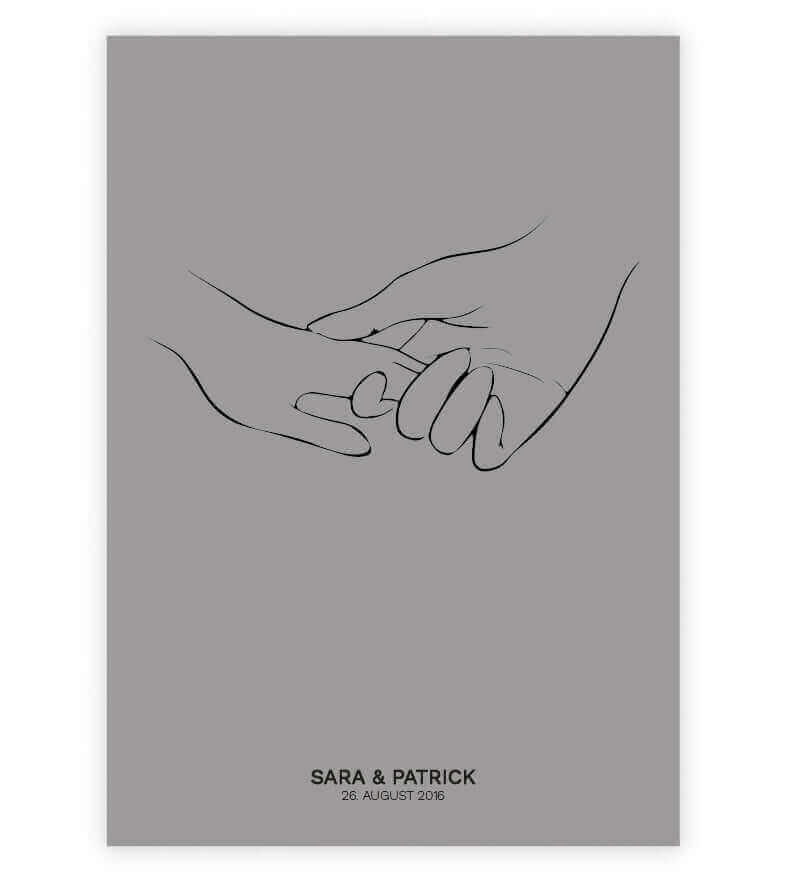 Personalisiertes Bild "Forever together", Bildfarbe: Grau, Bildgröße: 13x18cm, DIN A4, DIN A3, Bilderrahmen: Ohne Bilderrahmen, Copyright: 321geschenke.de