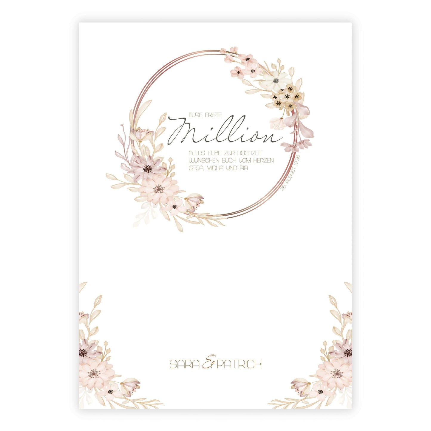 Personalisiertes Bild “EURE ERSTE MILLION”, Bildgröße: DIN A4, DIN A3, Bilderrahmen: ohne Bilderrahmen, Copyright: 321geschenke.de