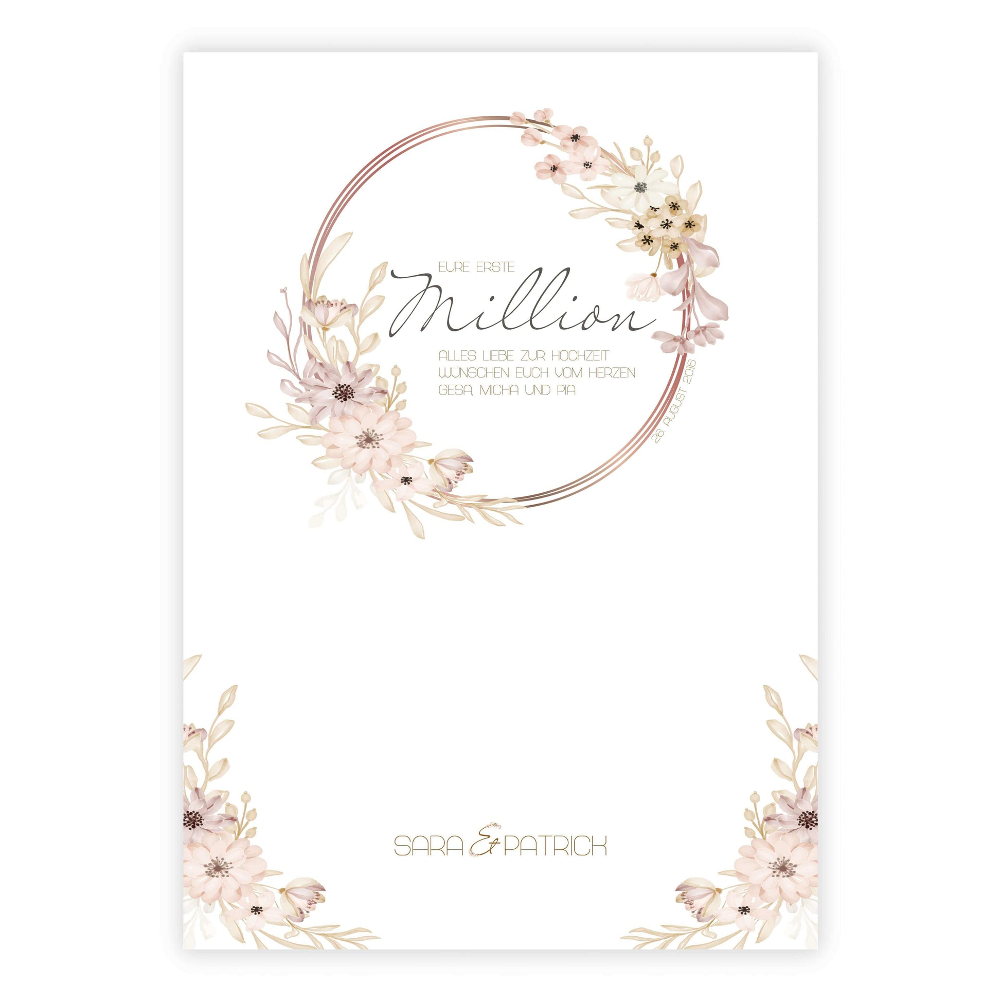 Personalisiertes Bild “EURE ERSTE MILLION”, Bildgröße: DIN A4, DIN A3, Bilderrahmen: ohne Bilderrahmen, Copyright: 321geschenke.de