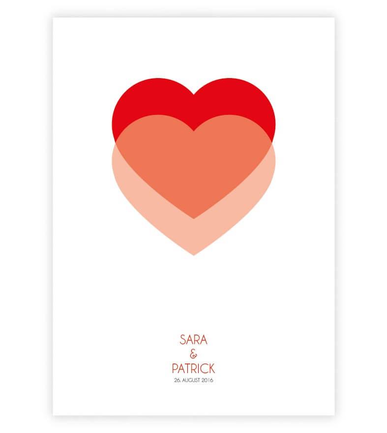 Personalisiertes Bild "Zwei Herzen", Farbe: Rot, Bildgröße: 13x18cm, DIN A4, DIN A3, Bilderrahmen: ohne Bilderrahmen, Bilderrahmen weiß, Bilderrahmen schwarz, Bilderrahmen weiß mit Passepartout, Bilderrahmen schwarz mit Passepartout, Copyright: 321geschen