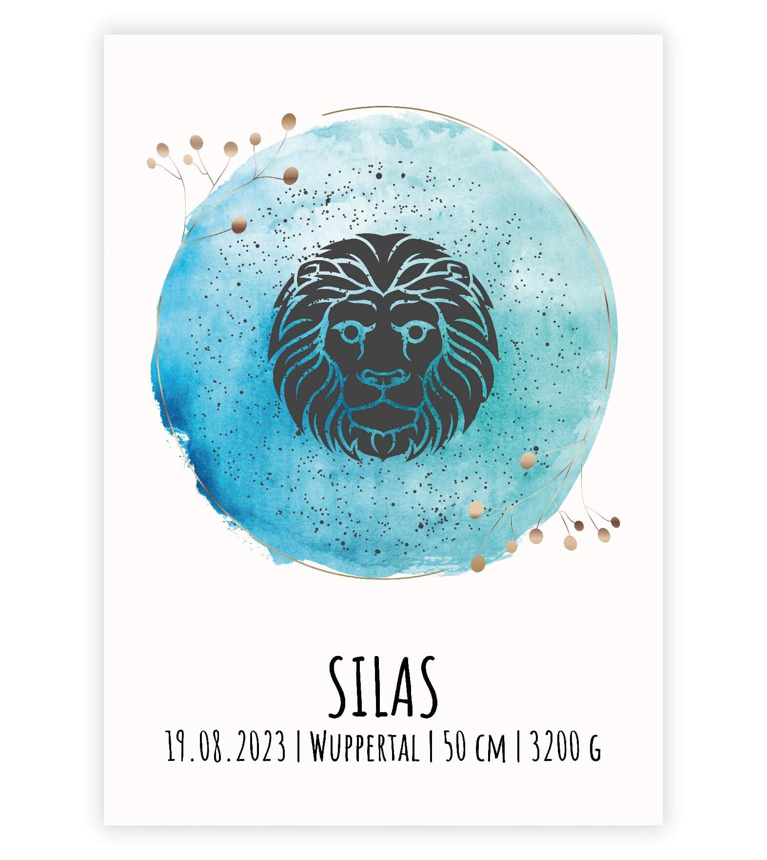 Personalisiertes Bild "Astrologie", Bildfarbe: Blau, Bildgröße: 13x18cm, DIN A4, DIN A3, Bilderrahmen: Ohne Bilderrahmen, Copyright: 321geschenke.de