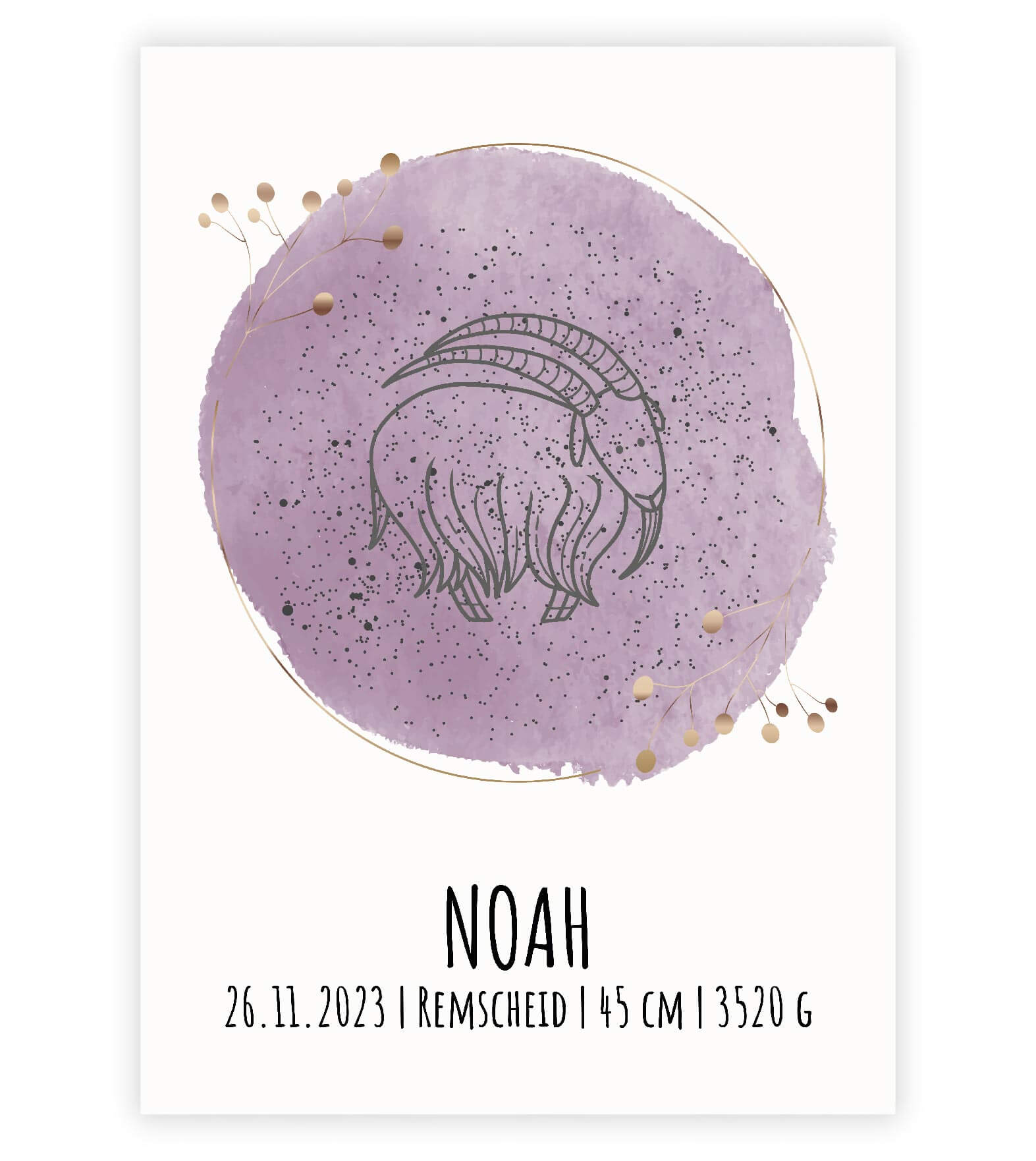 Personalisiertes Bild "Astrologie", Bildfarbe: Rosa, Bildgröße: 13x18cm, DIN A4, DIN A3, Bilderrahmen: Ohne Bilderrahmen, Copyright: 321geschenke.de