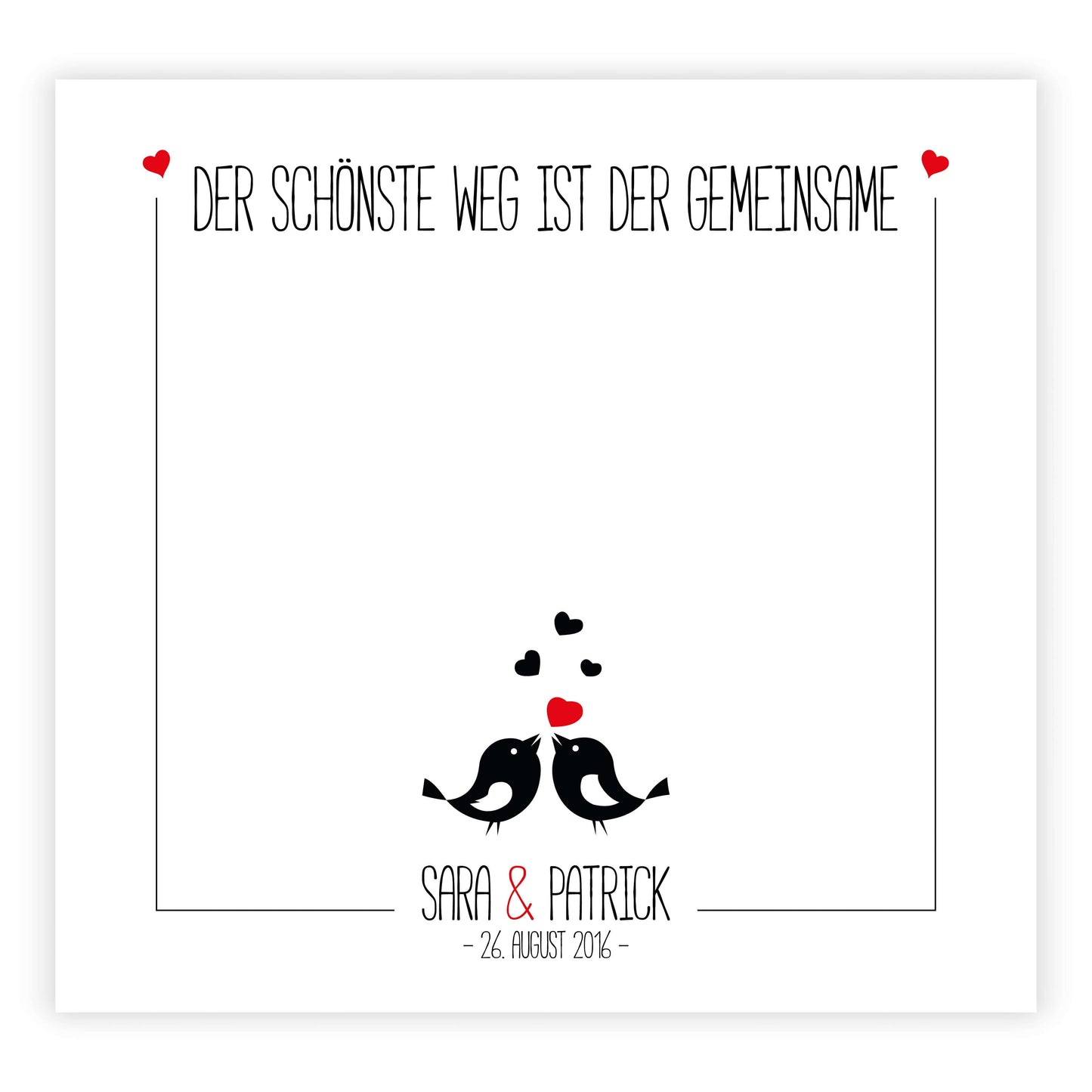Geldgeschenk "Vogelpaar", Bildgröße: 25x25cm, Bilderrahmen: Ohne Bilderrahmen, Copyright: 321geschenke.de