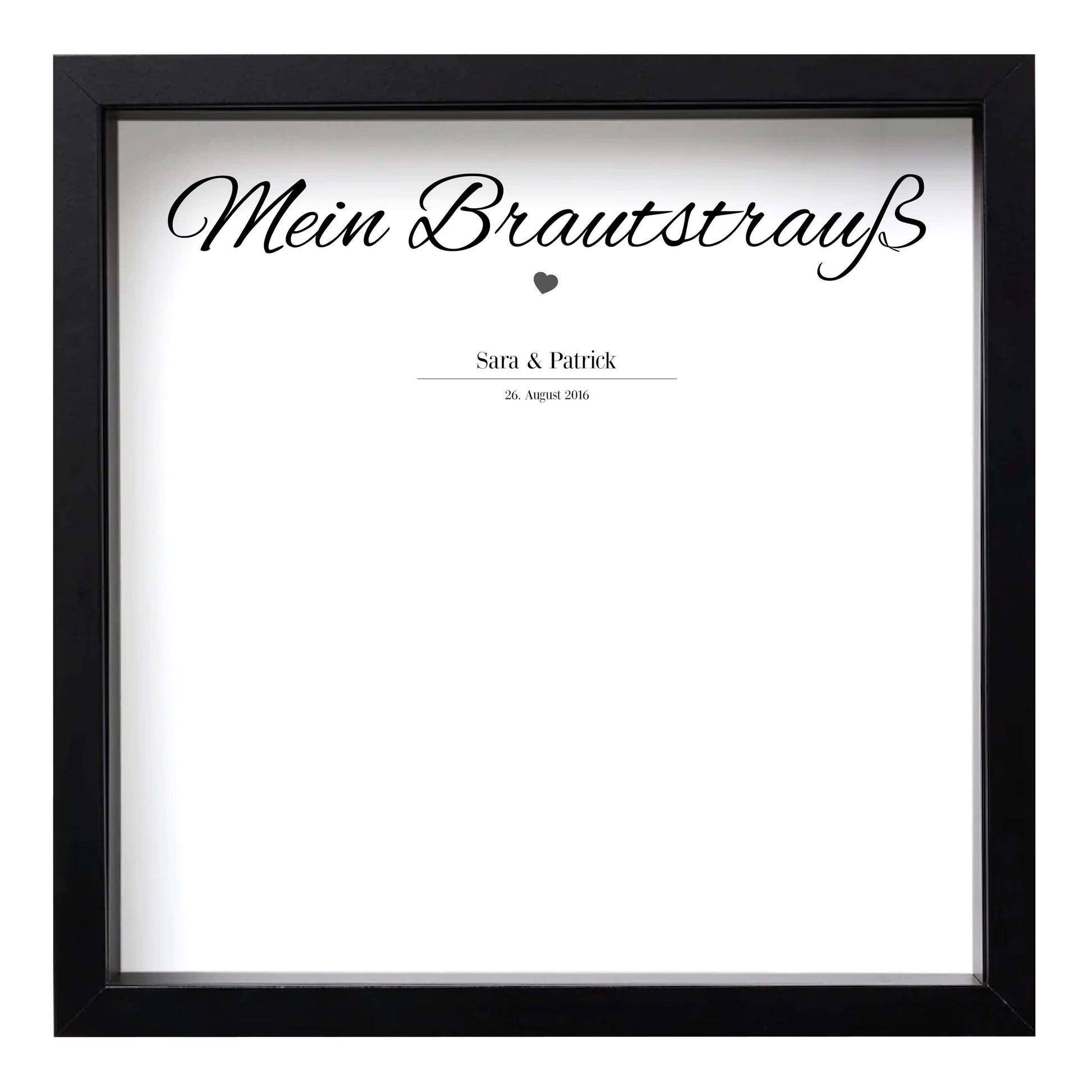 Personalisiertes Bild "Mein Brautstrauß, Bildgröße: 25x25cm, Bilderrahmen: Bilderrahmen schwarz, Copyright: 321geschenke.de