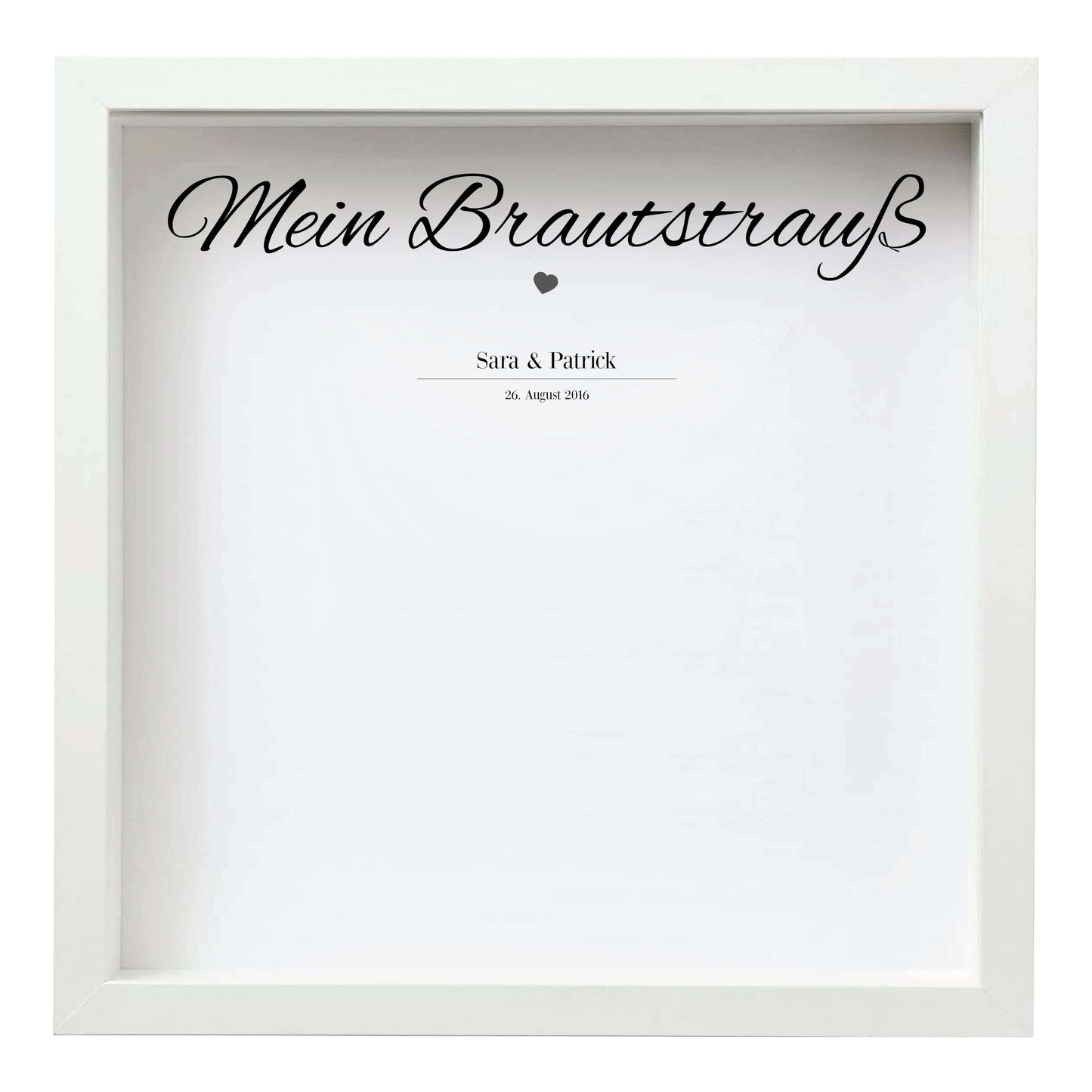 Personalisiertes Bild "Mein Brautstrauß, Bildgröße: 25x25cm, Bilderrahmen: Bilderrahmen weiß, Copyright: 321geschenke.de