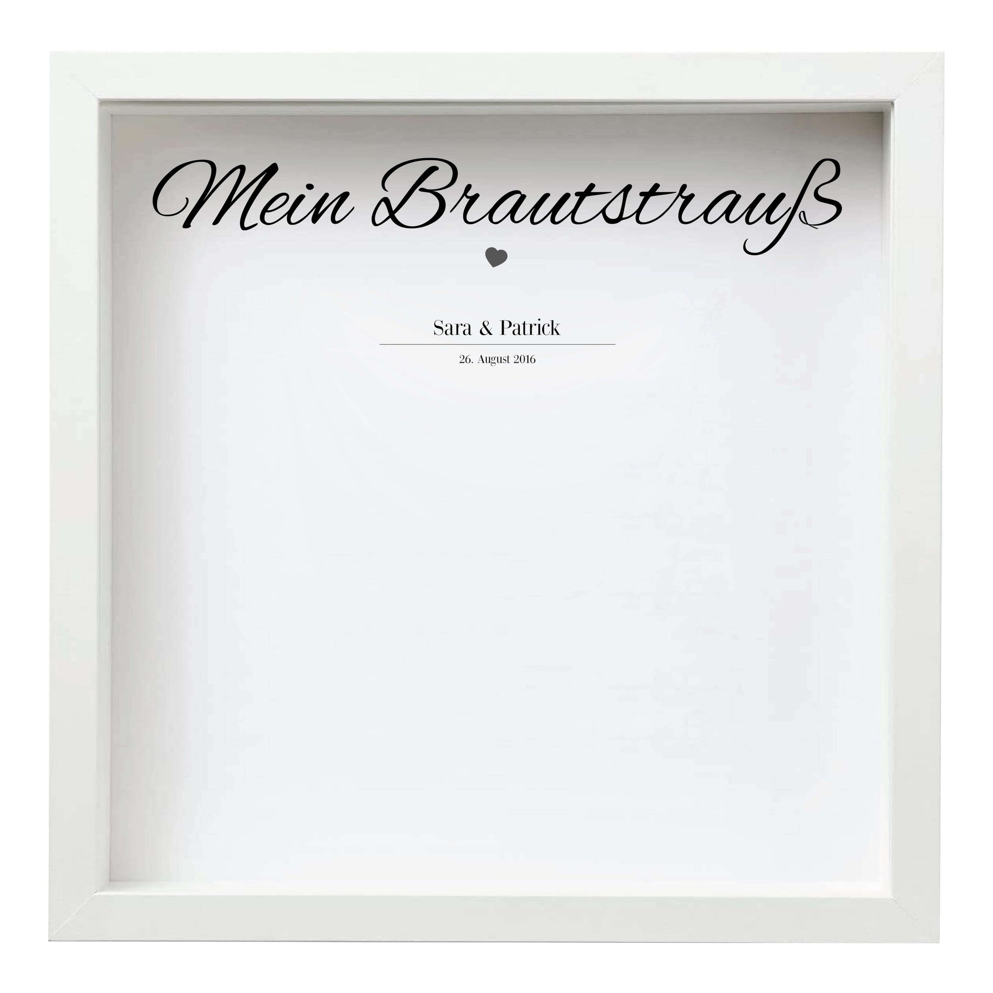 Personalisiertes Bild "Mein Brautstrauß, Bildgröße: 25x25cm, Bilderrahmen: Bilderrahmen weiß, Copyright: 321geschenke.de