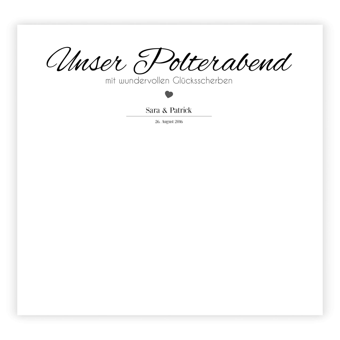 Personalisiertes Bild „Unser Polterabend”, Bildgröße: 25x25cm, Bilderrahmen: Ohne Bilderrahmen, Copyright: 321geschenke.de