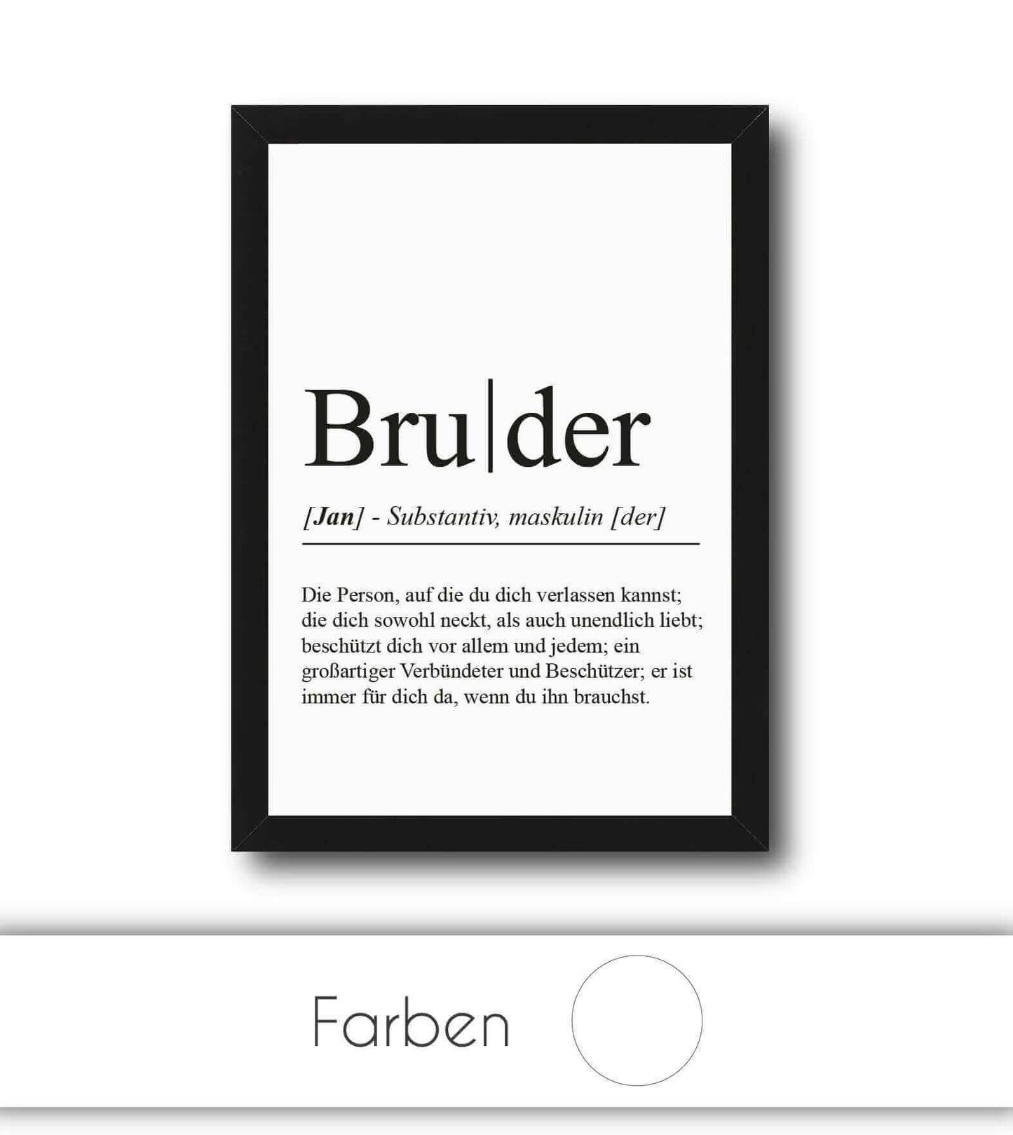 Personalisiertes Bild "Definition" - BRUDER, Bildgröße: 13x18cm, DIN A4, DIN A3, Bilderrahmen: Ohne Bilderrahmen, Bilderrahmen weiß, Bilderrahmen schwarz, Bilderrahmen weiß mit Passepartout, Bilderrahmen schwarz mit Passepartout, Copyright: 321geschenke.d
