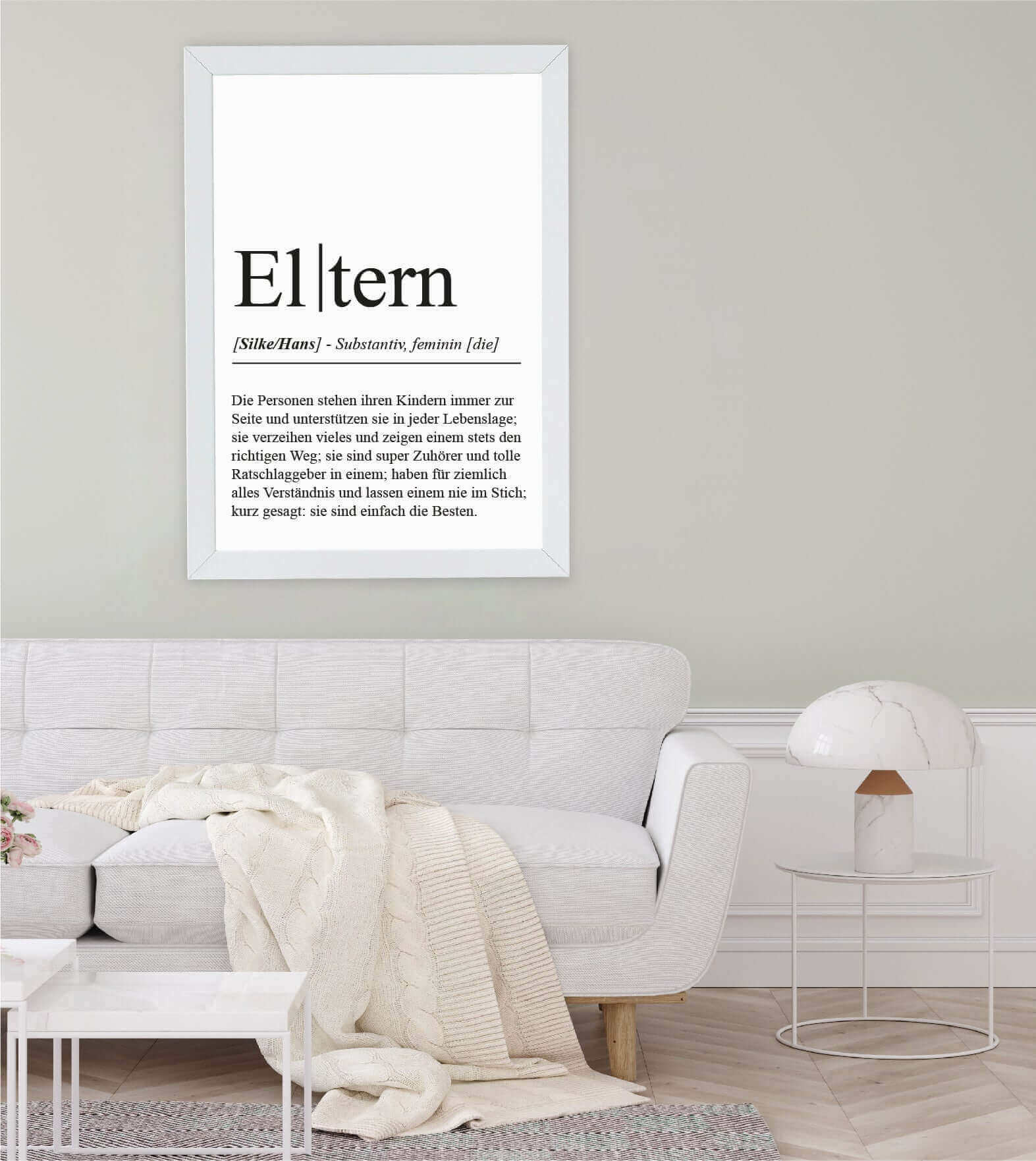 Anwendungsbild_Personalisiertes Bild "Definition" - ELTERN, Bildgröße: 13x18cm, DIN A4, DIN A3, Bilderrahmen: Ohne Bilderrahmen, Bilderrahmen weiß, Bilderrahmen schwarz, Bilderrahmen weiß mit Passepartout, Bilderrahmen schwarz mit Passepartout, Copyright: