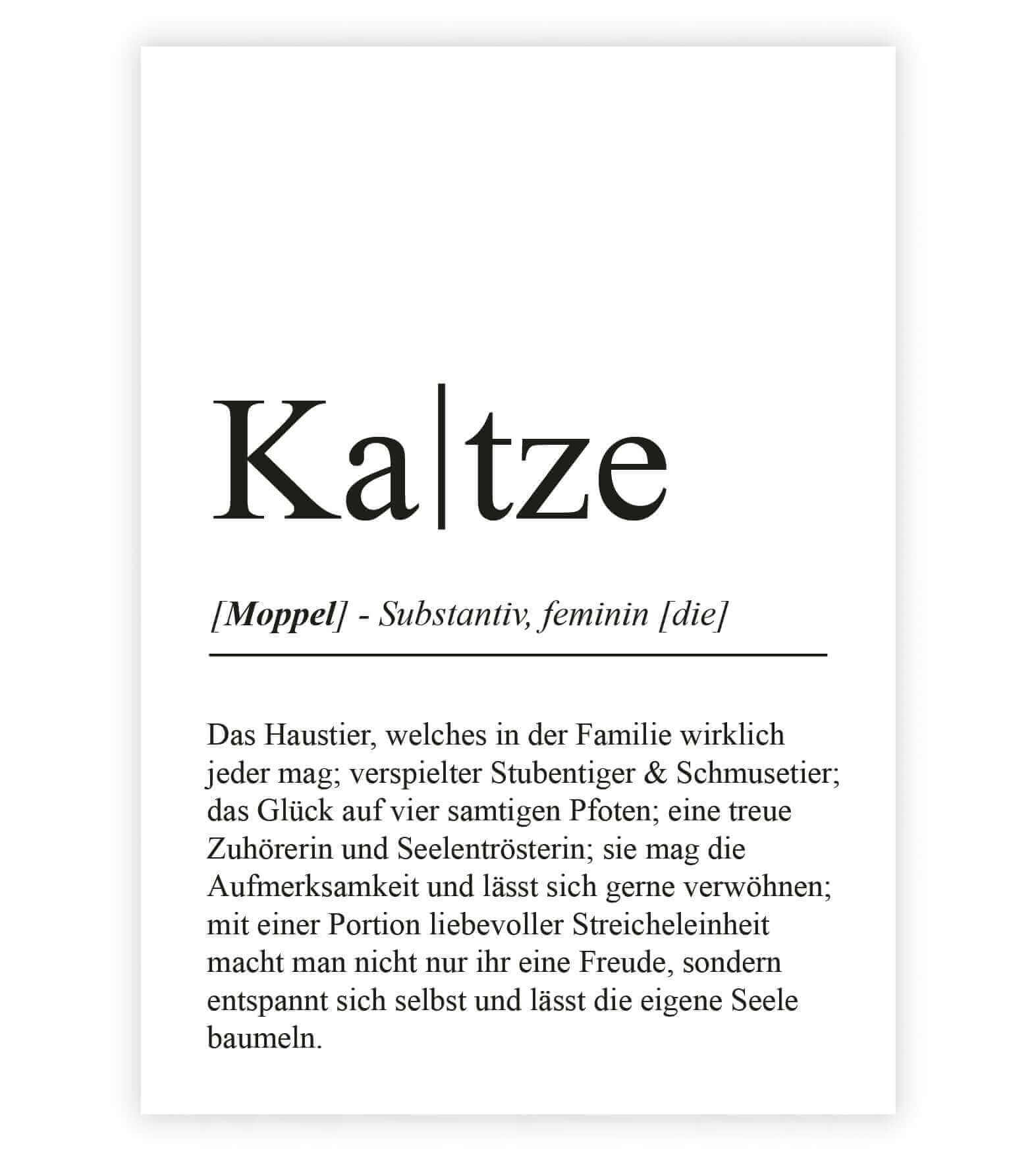 Personalisiertes Bild "Definition" - KATZE, Bildgröße: 13x18cm, DIN A4, DIN A3, Bilderrahmen: Ohne Bilderrahmen, Bilderrahmen weiß, Bilderrahmen schwarz, Bilderrahmen weiß mit Passepartout, Bilderrahmen schwarz mit Passepartout, Copyright: 321geschenke.de