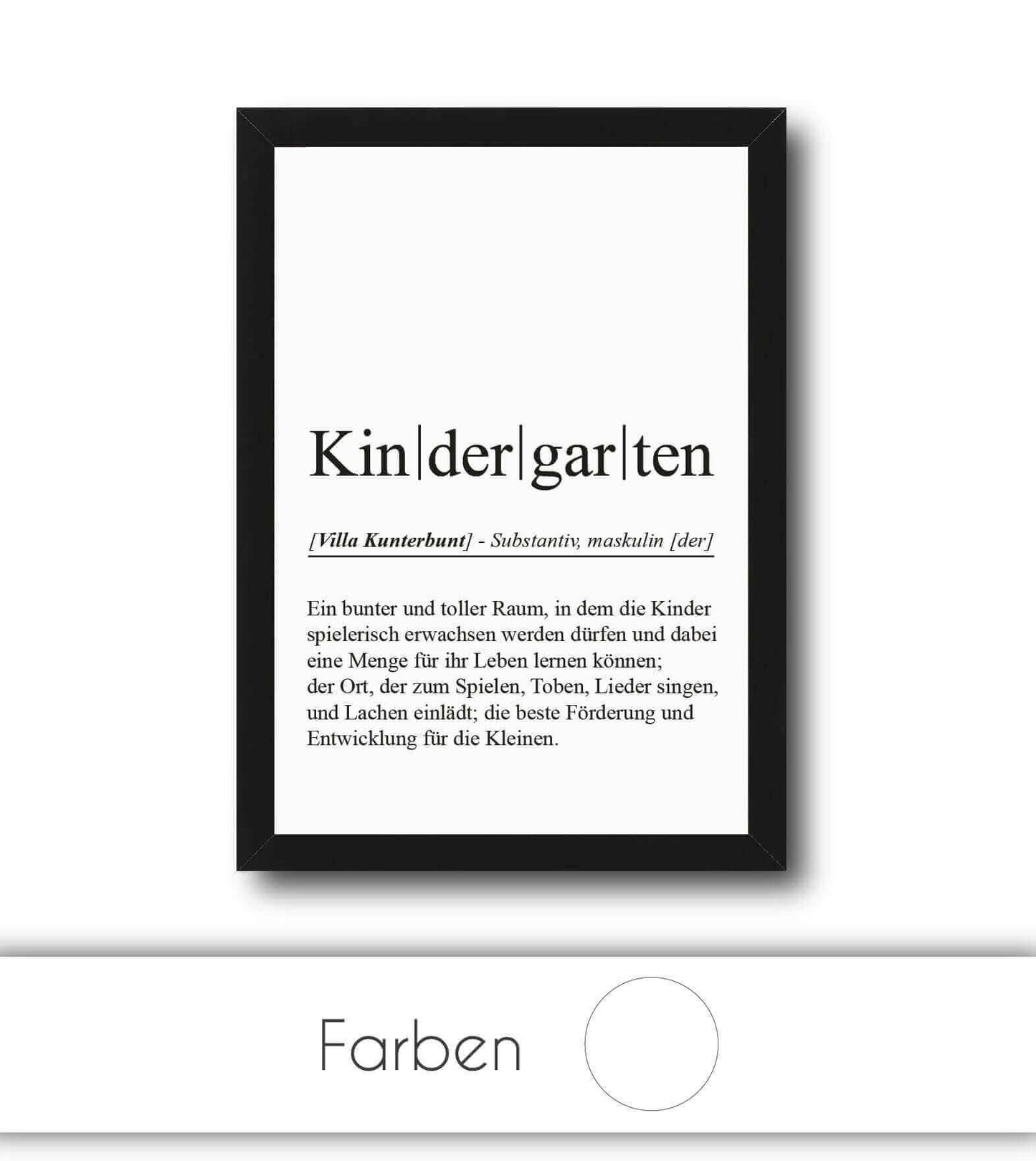 Personalisiertes Bild "Definition" - KINDERGARTEN, Bildgröße: 13x18cm, DIN A4, DIN A3, Bilderrahmen: Ohne Bilderrahmen, Bilderrahmen weiß, Bilderrahmen schwarz, Bilderrahmen weiß mit Passepartout, Bilderrahmen schwarz mit Passepartout, Copyright: 321gesch
