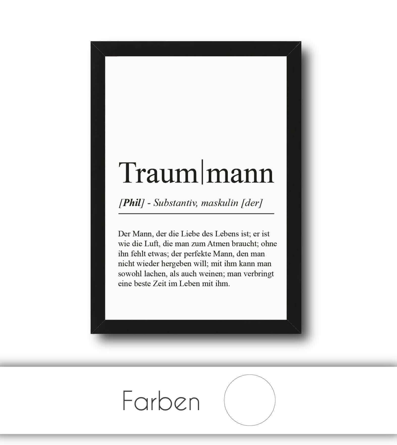 Personalisiertes Bild "Definition" - TRAUMMANN, Bildgröße: 13x18cm, DIN A4, DIN A3, Bilderrahmen: Ohne Bilderrahmen, Bilderrahmen weiß, Bilderrahmen schwarz, Bilderrahmen weiß mit Passepartout, Bilderrahmen schwarz mit Passepartout, Copyright: 321geschenk