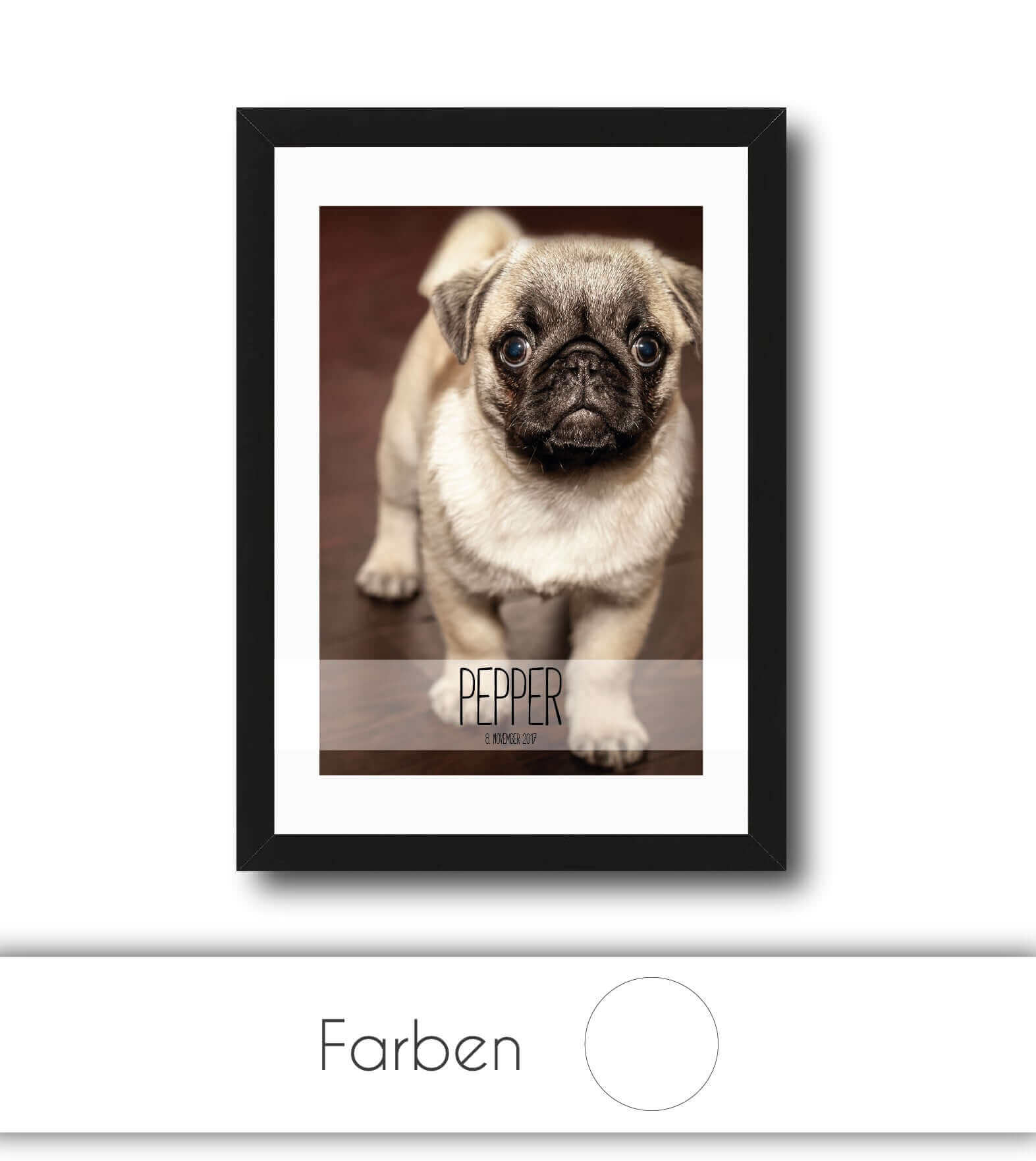 Personalisiertes Poster "Haustier" 🐾 mit eigenem Wunschmotiv, Bildgröße: 13x18cm, DIN A4, DIN A3, Bilderrahmen: Ohne Bilderrahmen, Bilderrahmen weiß, Bilderrahmen schwarz, Bilderrahmen weiß mit Passepartout, Bilderrahmen schwarz mit Passepartout, Copyrig