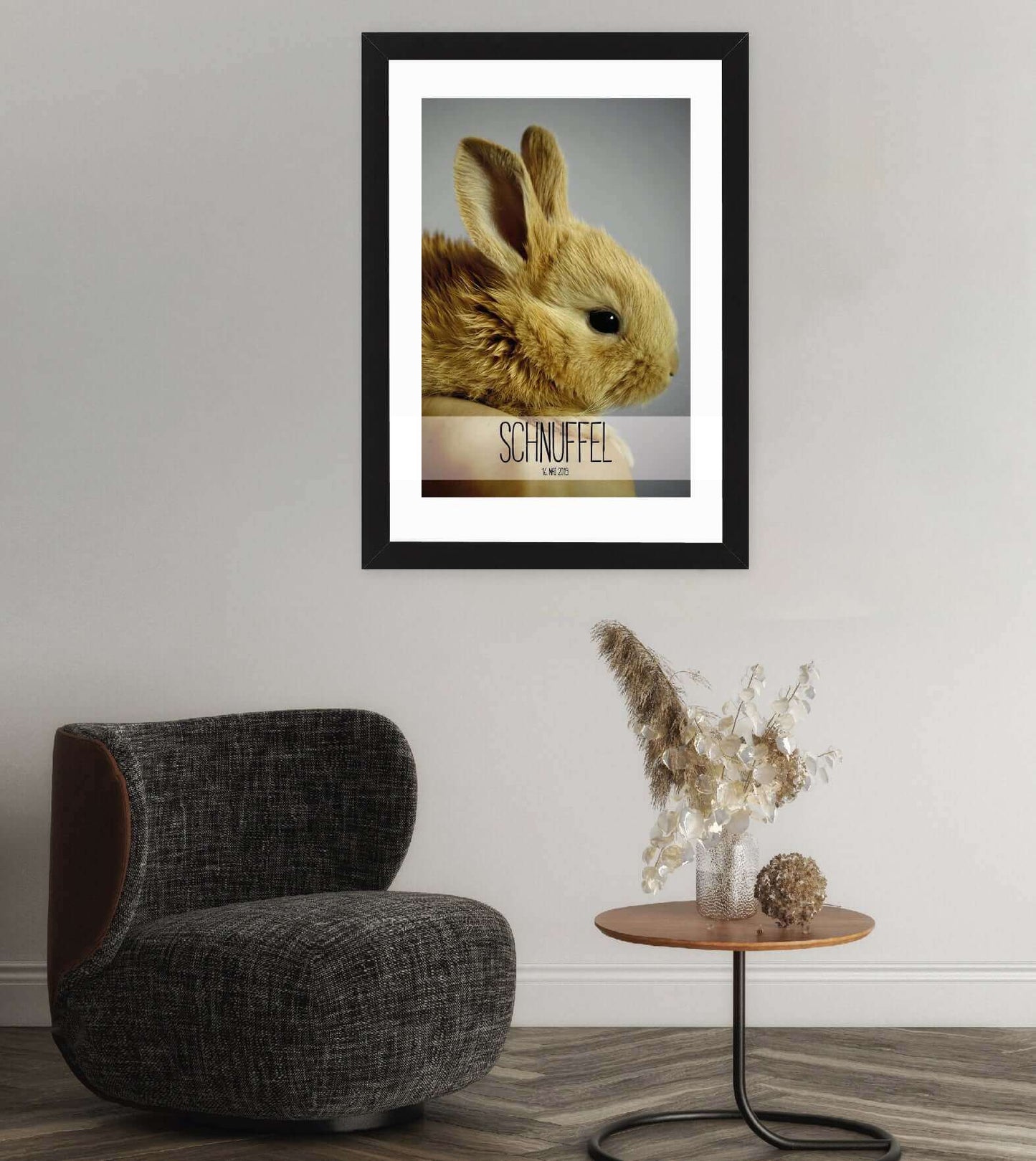 Anwendungsbild_Personalisiertes Poster "Haustier" 🐾 mit eigenem Wunschmotiv, Bildgröße: 13x18cm, DIN A4, DIN A3, Bilderrahmen: Ohne Bilderrahmen, Bilderrahmen weiß, Bilderrahmen schwarz, Bilderrahmen weiß mit Passepartout, Bilderrahmen schwarz mit Passep