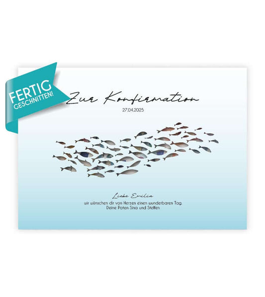 Geldgeschenk "Fische", Bildgröße: 13x18cm, DIN A4, DIN A3, Bilderrahmen: Ohne Bilderrahmen, Bilderrahmen weiß ohne Passepartout, Bilderrahmen schwarz ohne Passepartout, Bilderrahmen weiß mit Passepartout, Bilderrahmen schwarz mit Passepartout, Copyright: