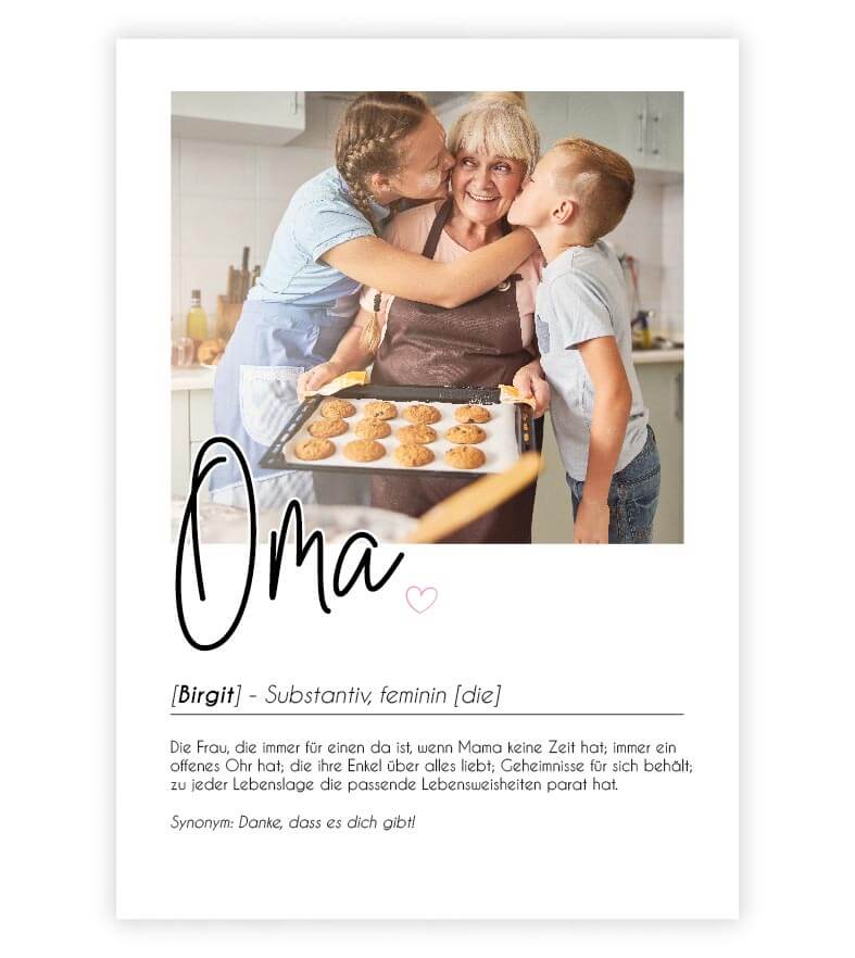 Personalisiertes Foto-Poster "OMA" mit Definition, Bildgröße: 13x18cm, DIN A4, DIN A3, Bilderrahmen: Ohne Bilderrahmen, Copyright: 321geschenke.de