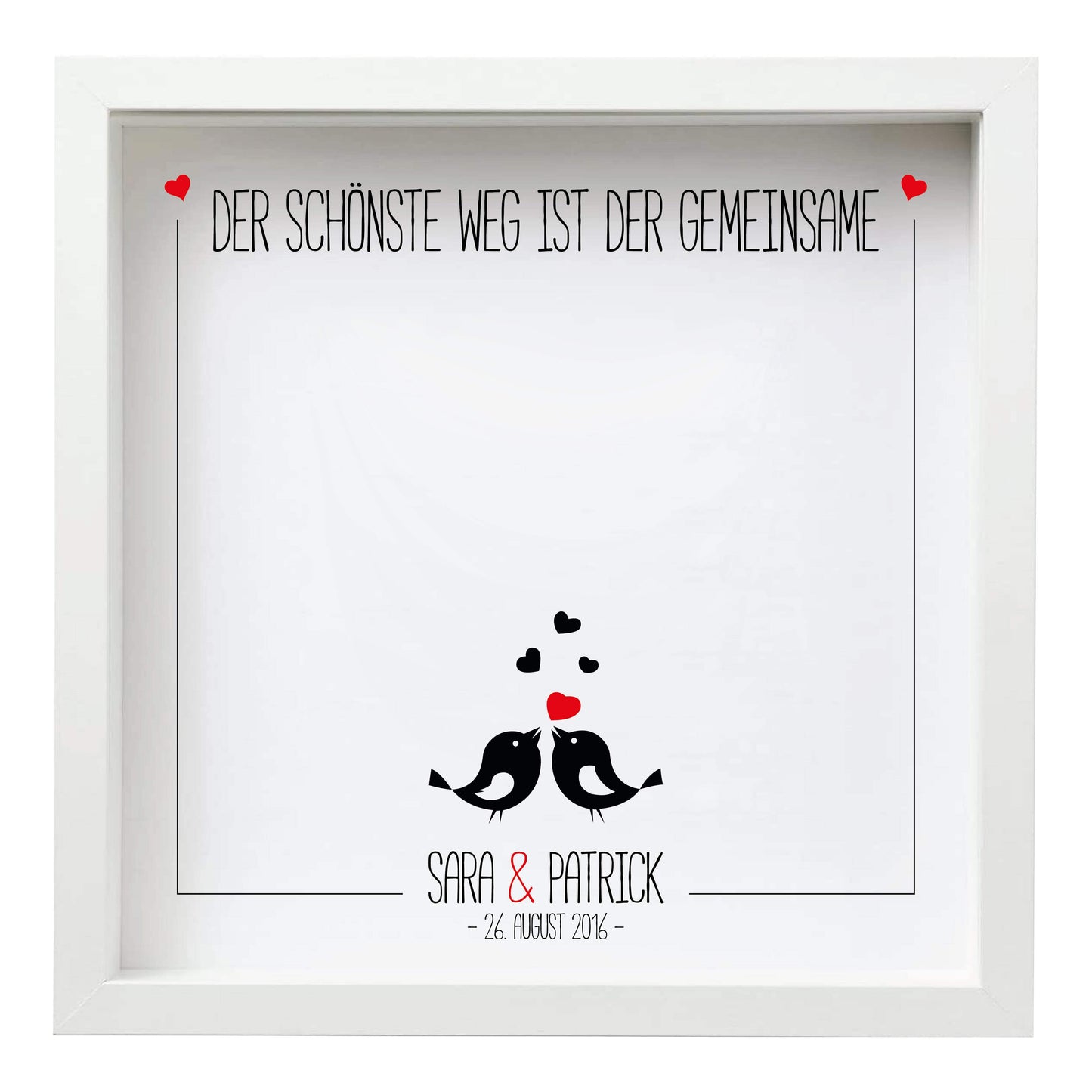 Personalisiertes Bild „Geldgeschenk” Vogelpaar, Bildgröße: 25x25cm, Bilderrahmen: Ohne Bilderrahmen, Copyright: 321geschenke.de