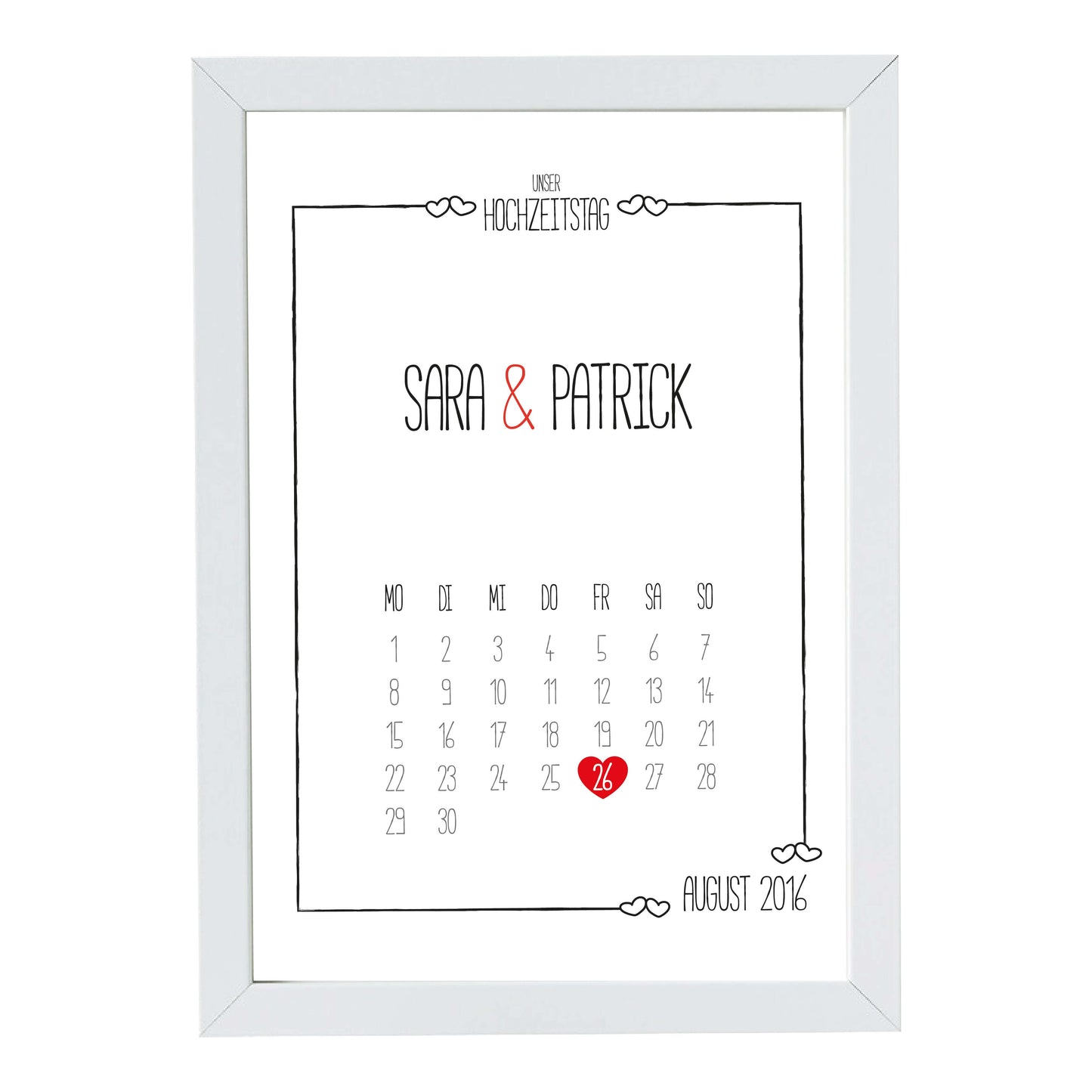 Personalisiertes Bild „Hochzeitstag” Kalender mit Datum, Variante: Variante 3, Bildgröße: 13x18cm, Bilderrahmen: Ohne Bilderrahmen, Copyright:321geschenke.de