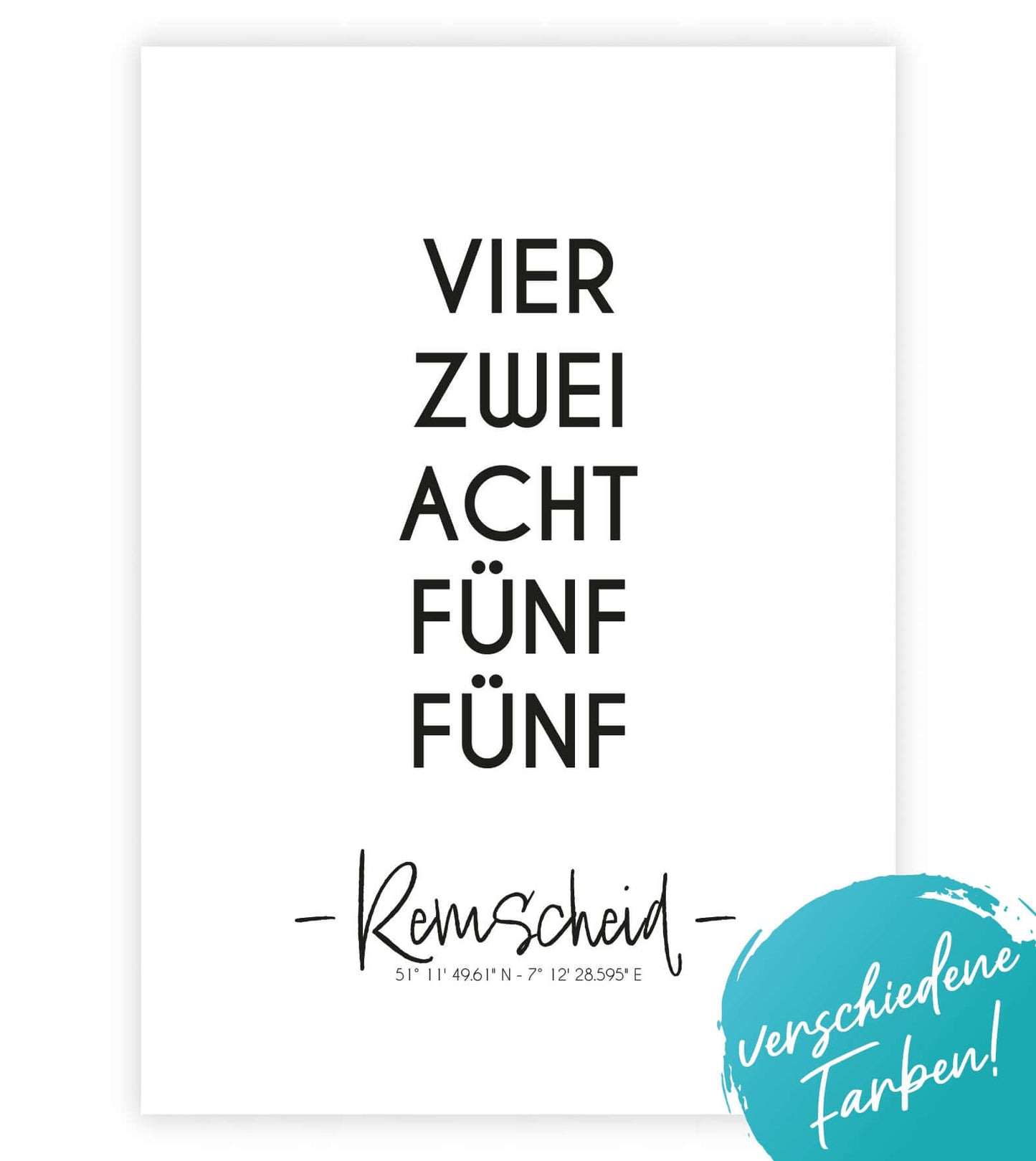 Personalisiertes Koordinatenposter "PLZ" Postleitzahl, Bildfarbe: Anthrazit/Schwarz, Grau, Weiß, Bildgröße: 13x18cm, DIN A4, DIN A3, Bilderrahmen: Ohne Bilderrahmen, Bilderrahmen weiß ohne Passepartout, Bilderrahmen schwarz ohne Passepartout, Bilderrahmen weiß mit Passepartout, Bilderrahmen schwarz mit Passepartout, Copyright: 321geschenke.de