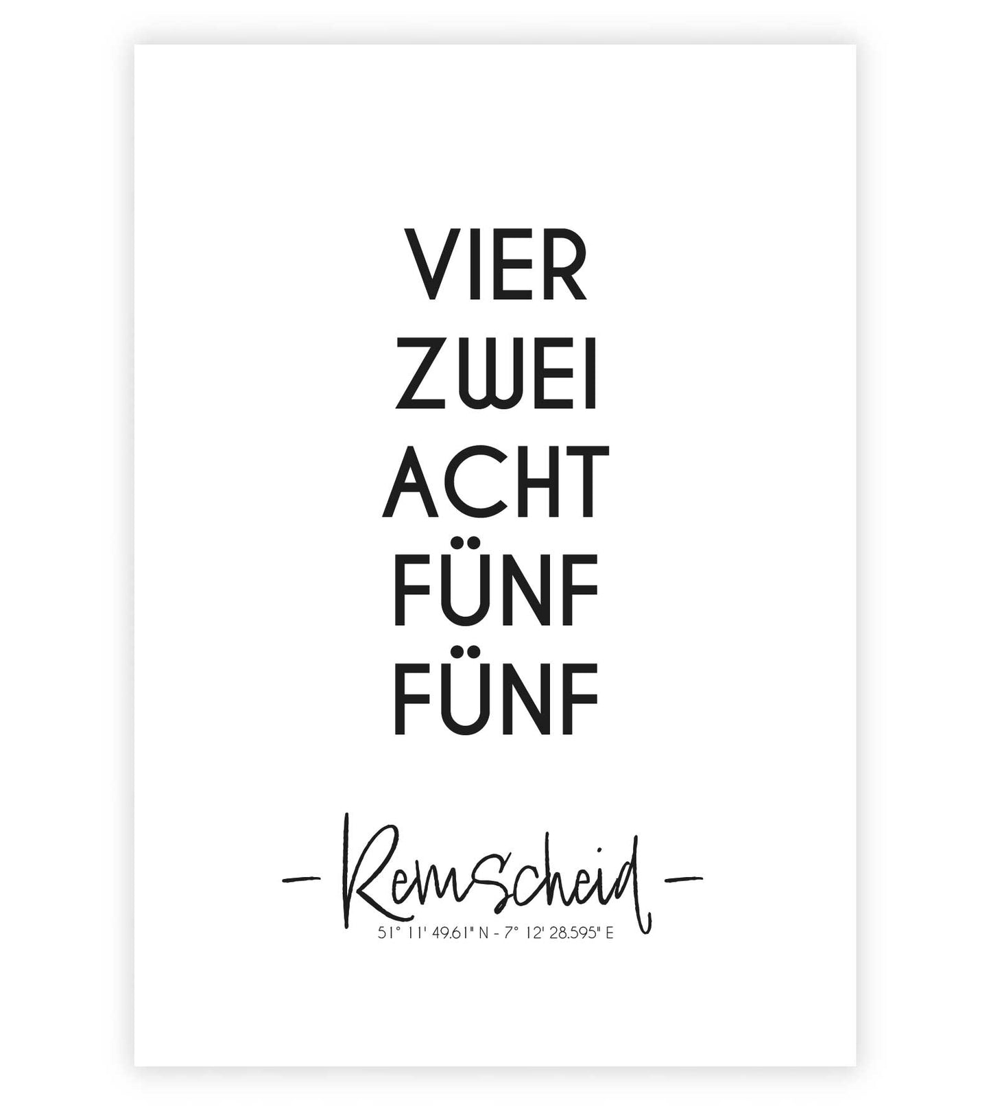 Personalisiertes Koordinatenposter "PLZ" Postleitzahl, Bildfarbe: Weiß, Bildgröße: 13x18cm, DIN A4, DIN A3, Bilderrahmen: Ohne Bilderrahmen, Copyright: 321geschenke.de