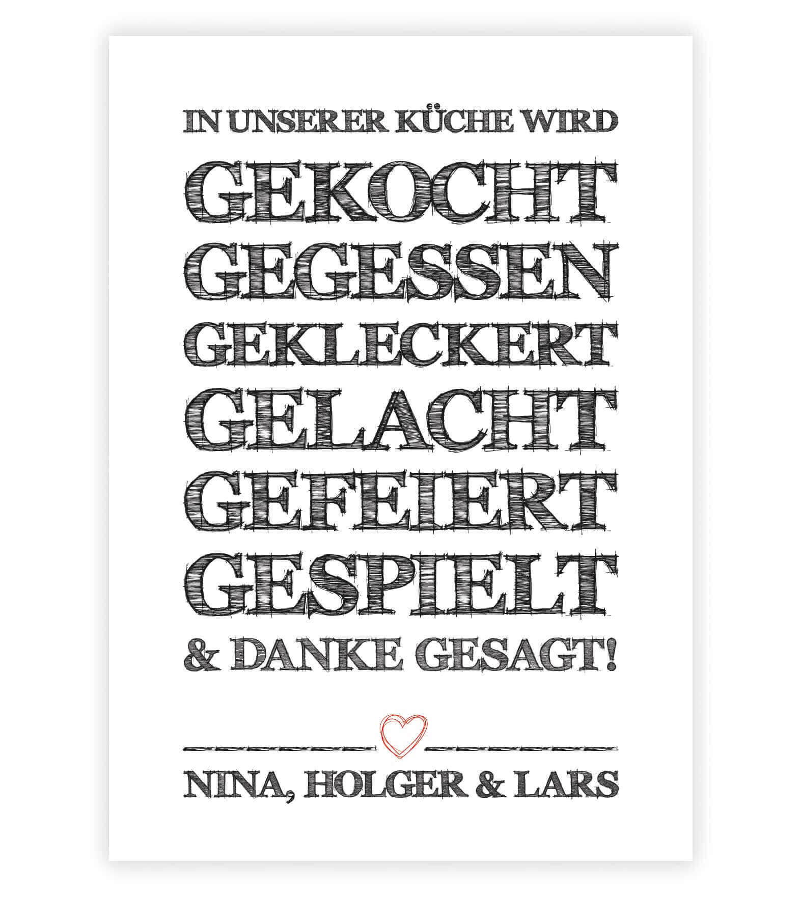 Personalisiertes Bild “In unserer Küche ….”, Variante: Variante 1, Bildgröße: 13x18cm, DIN A4, DIN A3, Bilderrahmen: Ohne Bilderrahmen, Copyright: 321geschenke.de