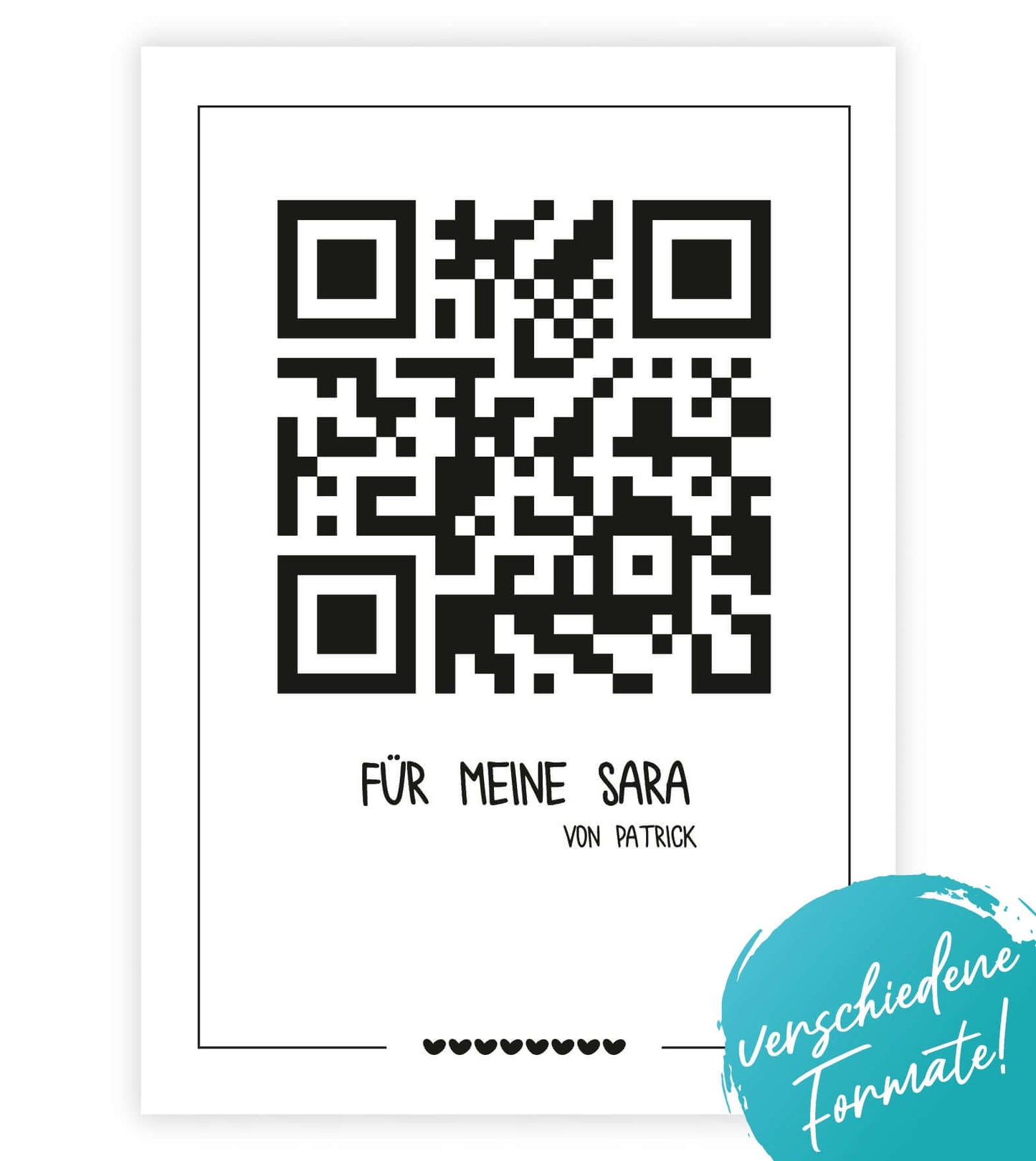 Personalisiertes Bild „QR-Code”, Bildgröße: 13x18cm, DIN A4, 25x25cm (Bildausschnitt: 12x12cm), Bilderrahmen: Ohne Bilderrahmen, Bilderrahmen weiß ohne Passepartout, Bilderrahmen schwarz ohne Passepartout, Bilderrahmen weiß mit Passepartout, Bilderrahmen schwarz mit Passepartout, Copyright: 321geschenke.de