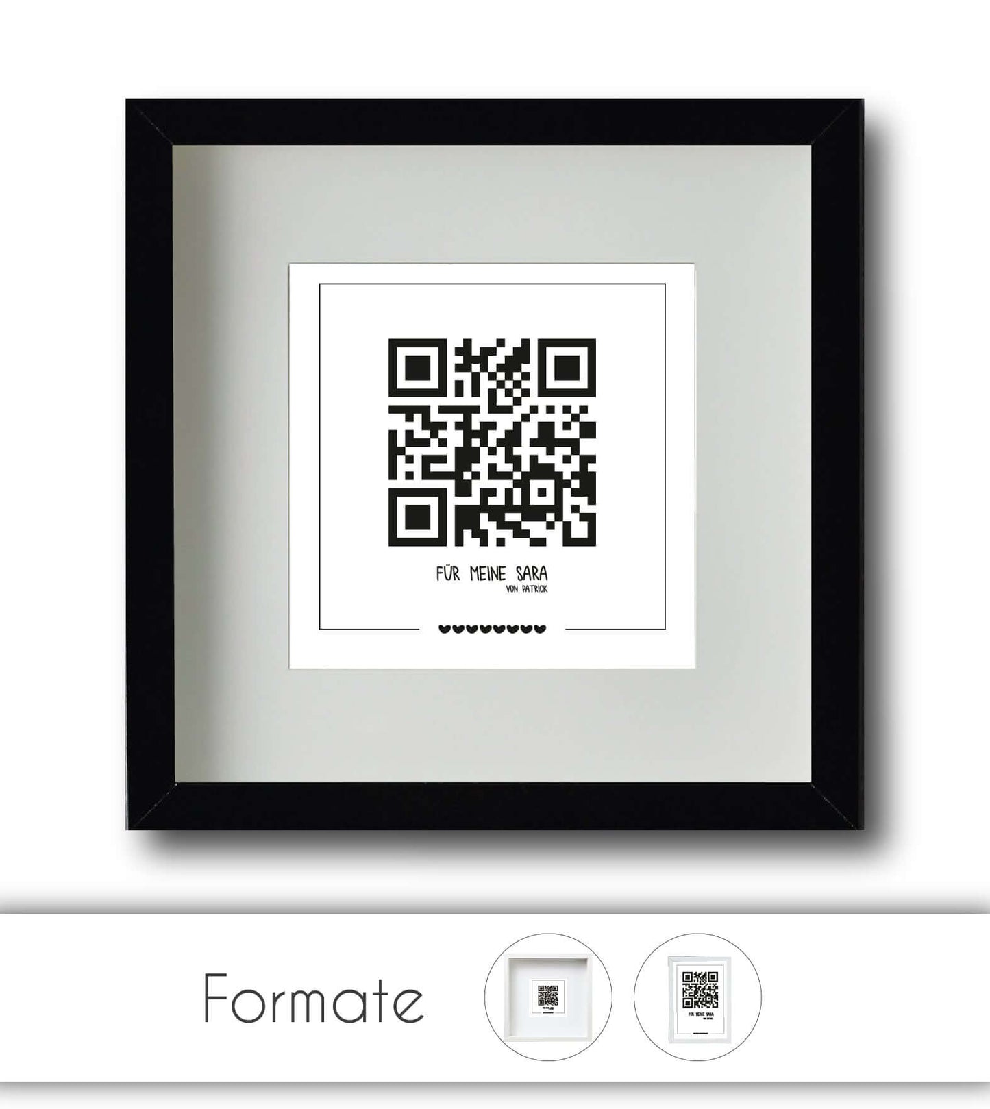 Personalisiertes Bild „QR-Code”, Bildgröße: 13x18cm, DIN A4, 25x25cm (Bildausschnitt: 12x12cm), Bilderrahmen: Ohne Bilderrahmen, Bilderrahmen weiß ohne Passepartout, Bilderrahmen schwarz ohne Passepartout, Bilderrahmen weiß mit Passepartout, Bilderrahmen schwarz mit Passepartout, Copyright: 321geschenke.de