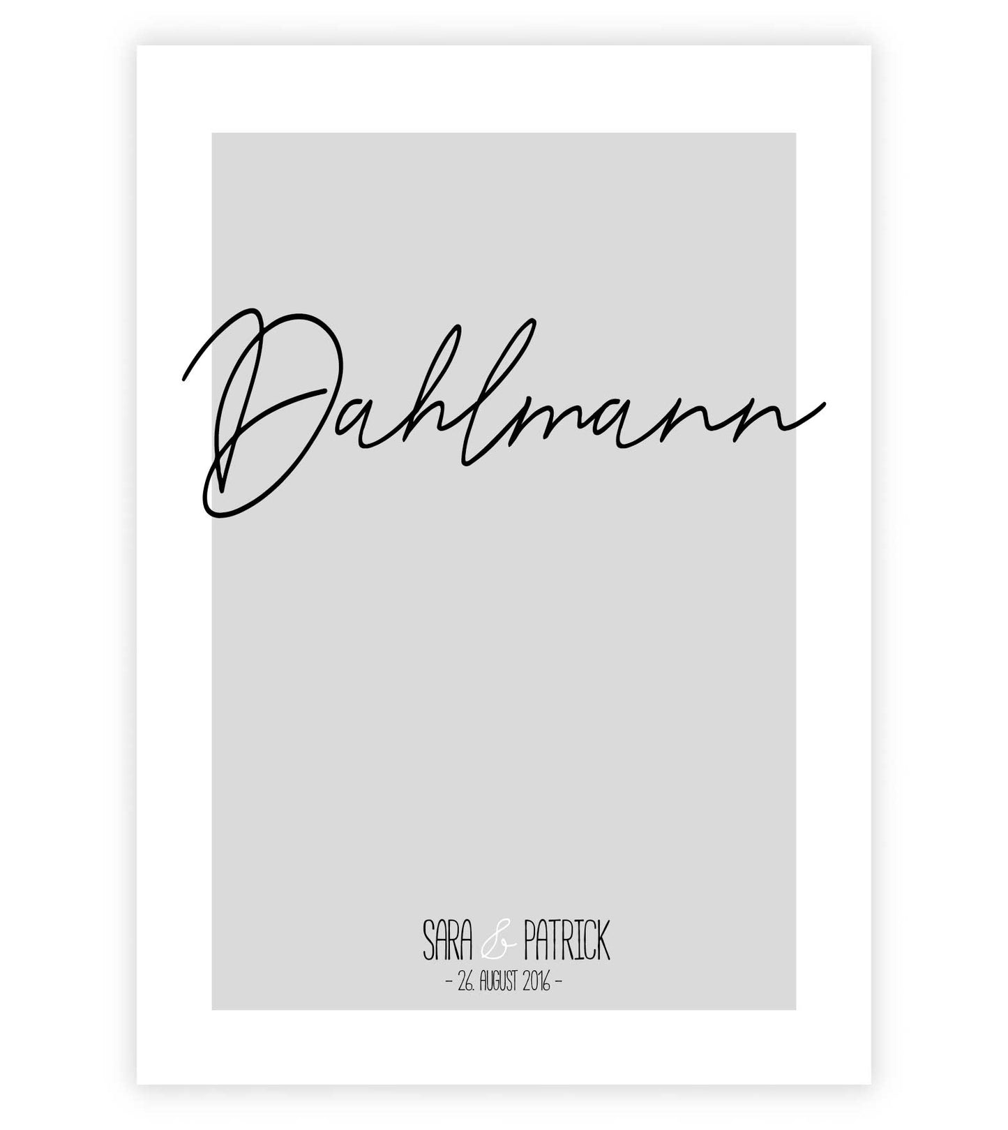 Personalisiertes Poster “Nachname”, Bildfarbe: Grau, Bildgröße: 13x18cm, DIN A4, DIN A3, Bilderrahmen: Ohne Bilderrahmen, Copyright: 321geschenke.de
