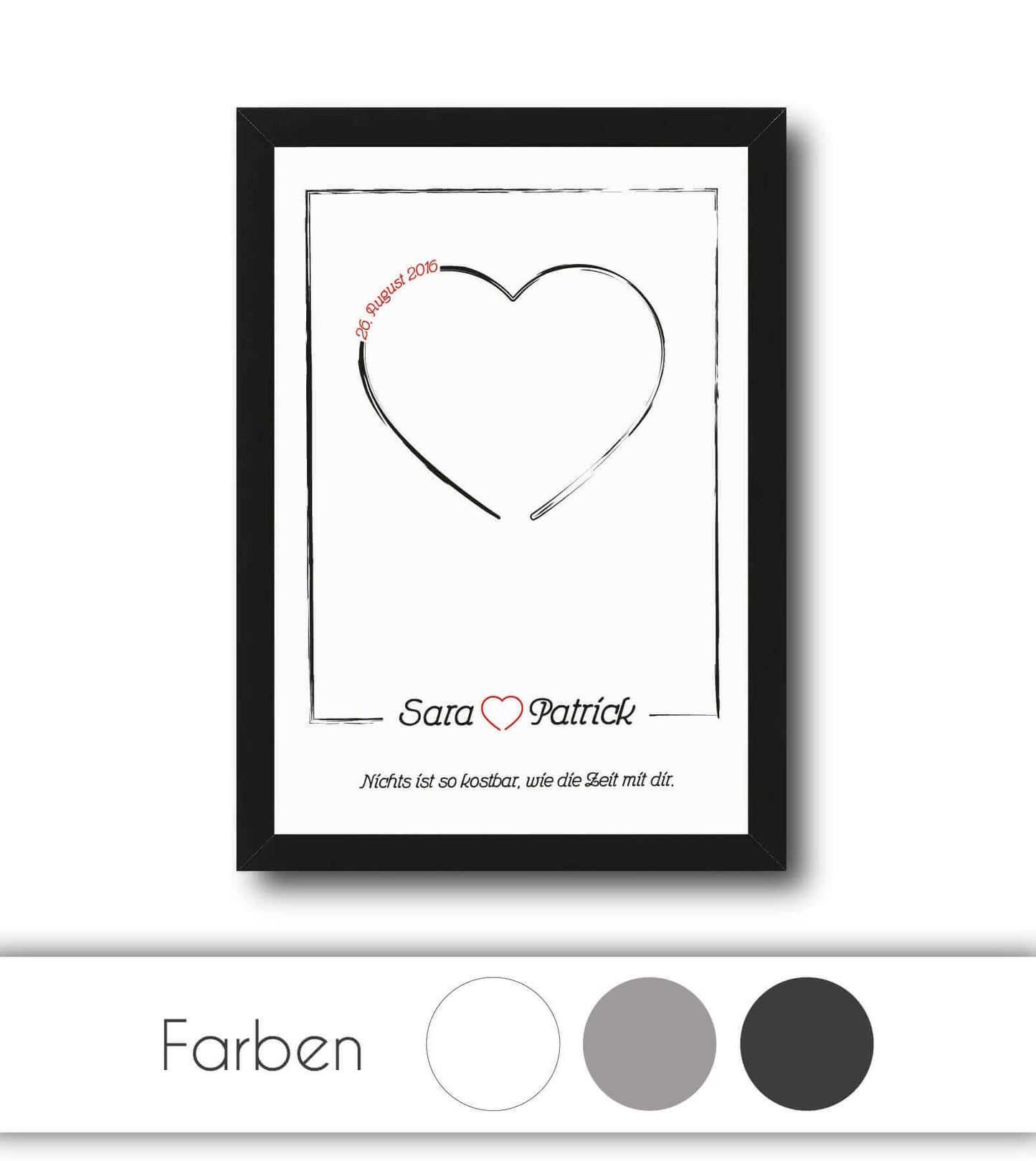 Personalisiertes Bild „Liebe”, Bildgröße: DIN A4, DIN A3,13x18cm, Bilderrahmen: Ohne Bilderrahmen, mit weißem Bilderrahmen, mit schwarzem Bilderrahmen, Copyright:321geschenke.de