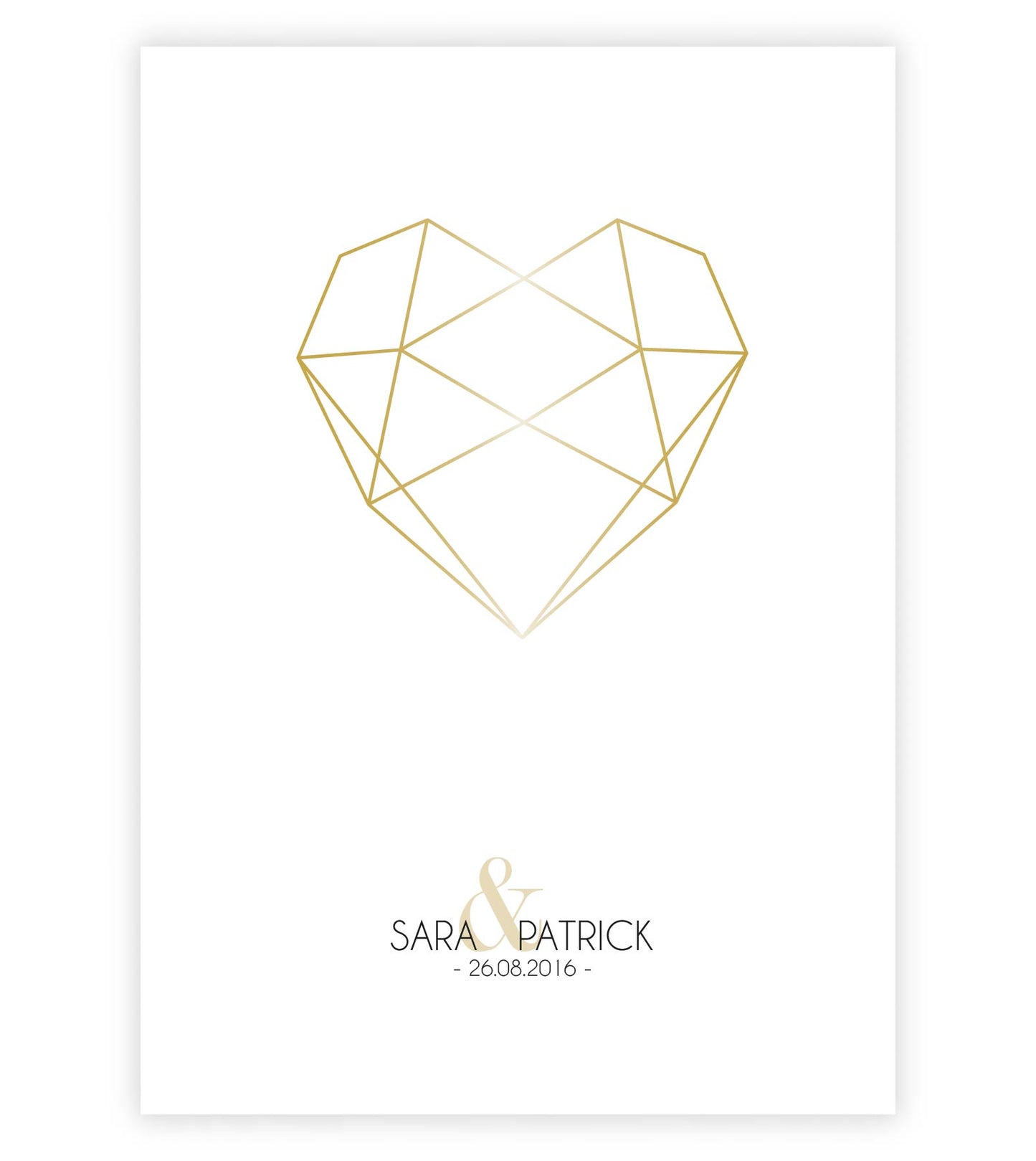 Personalisiertes Bild “Diamant”, Bildfarbe: Gold, Bildgröße: 13x18cm, DIN A4, DIN A3, Bilderrahmen: Ohne Bilderrahmen, Copyright: 321geschenke.de