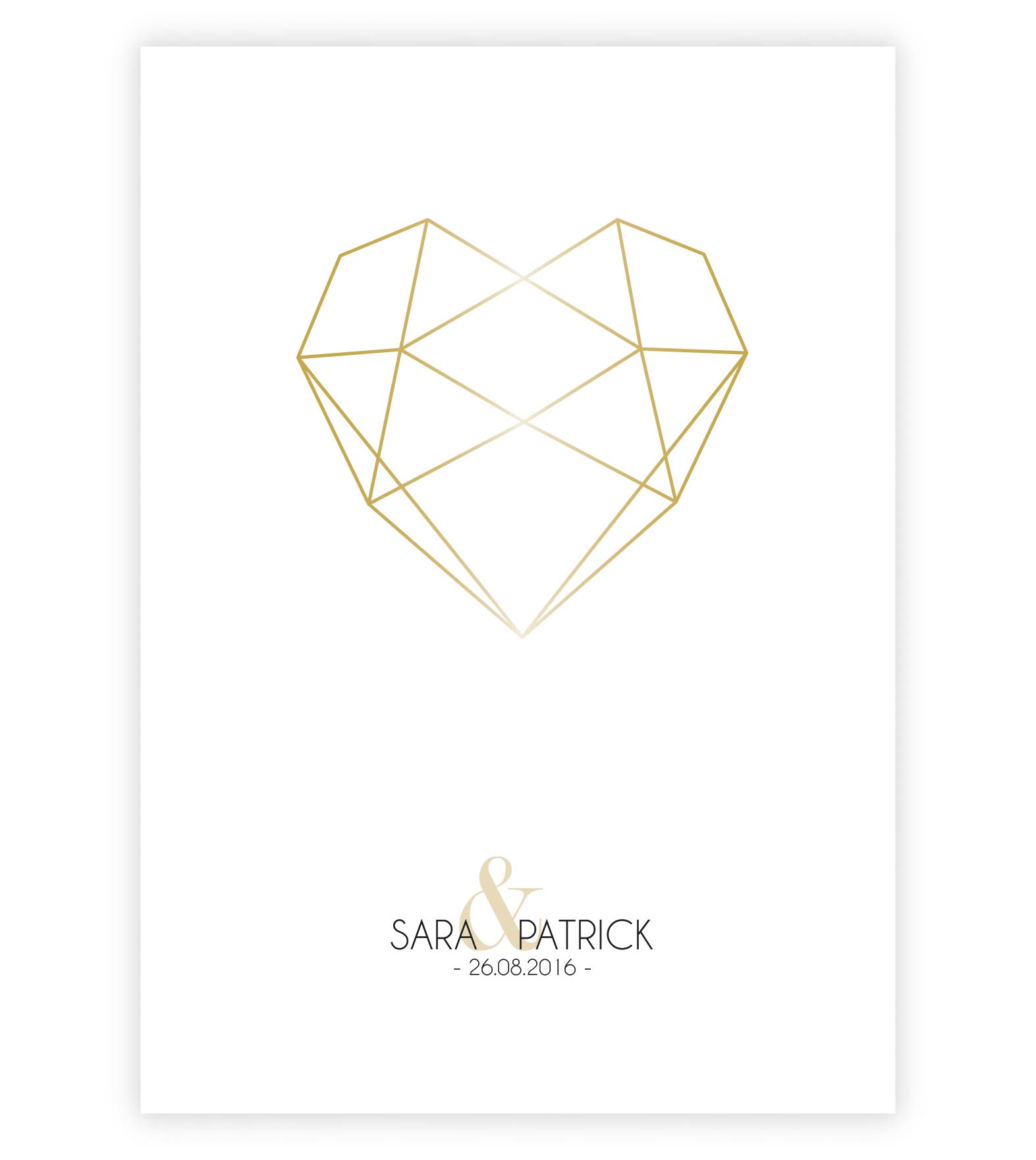 Personalisiertes Bild “Diamant”, Bildfarbe: Gold, Bildgröße: 13x18cm, DIN A4, DIN A3, Bilderrahmen: Ohne Bilderrahmen, Copyright: 321geschenke.de