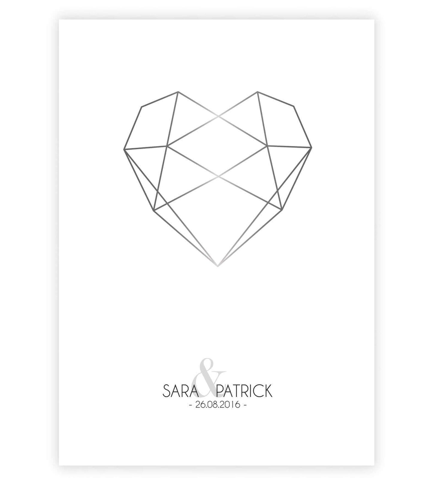 Personalisiertes Bild “Diamant”, Bildfarbe: Grau, Bildgröße: 13x18cm, DIN A4, DIN A3, Bilderrahmen: Ohne Bilderrahmen, Copyright: 321geschenke.de