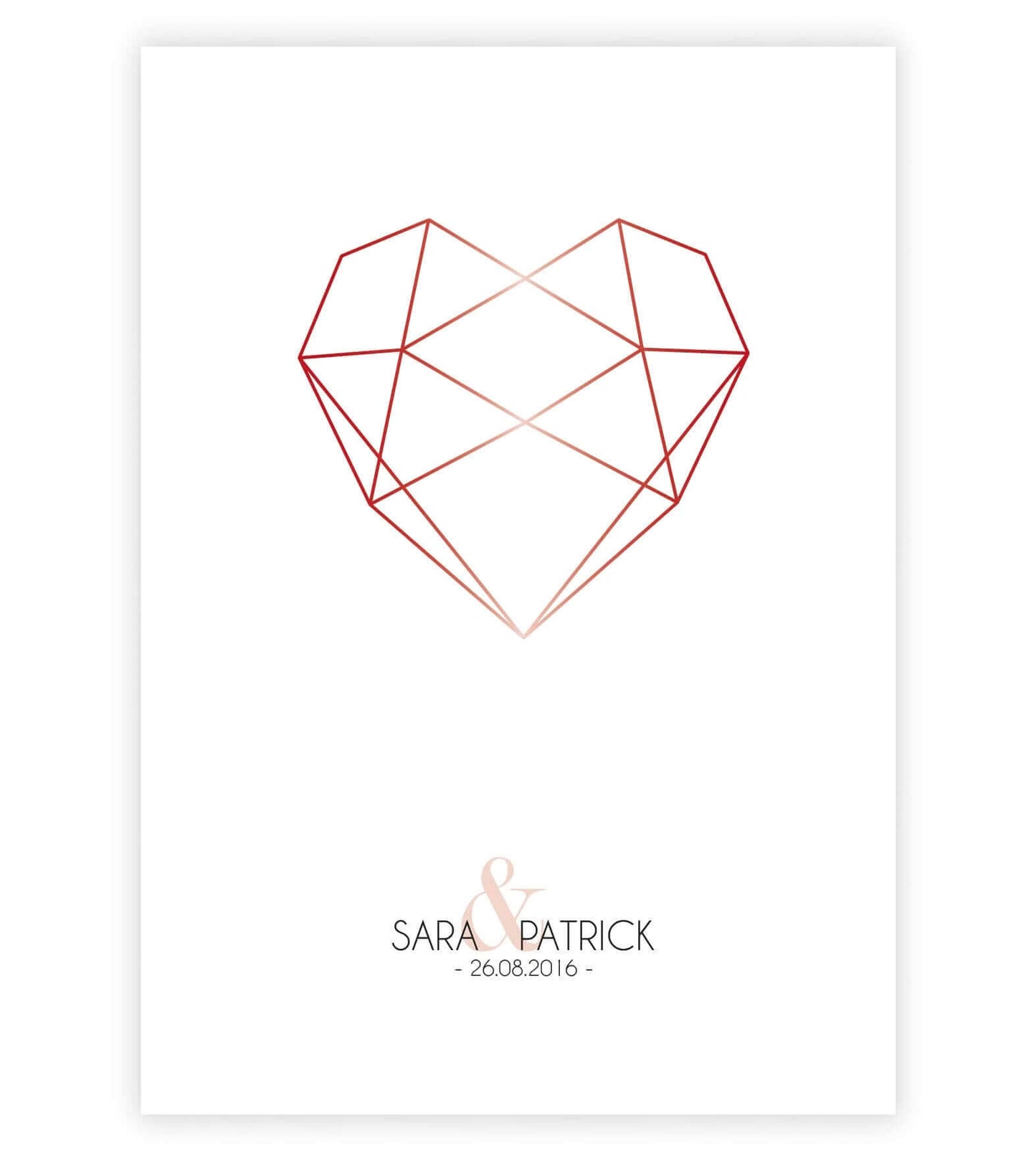 Personalisiertes Bild “Diamant”, Bildfarbe: Rot, Bildgröße: 13x18cm, DIN A4, DIN A3, Bilderrahmen: Ohne Bilderrahmen, Copyright: 321geschenke.de