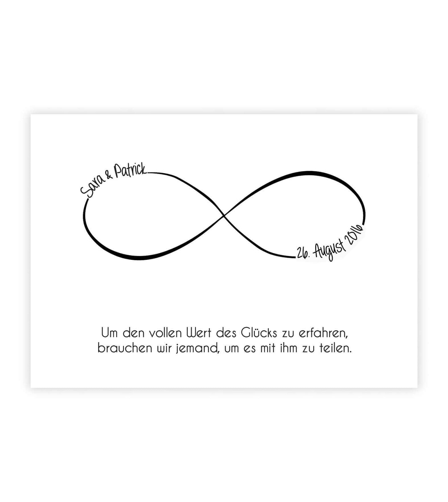 Personalisiertes Bild „Unendlichkeit”, Bildfarbe: Weiß, Bildgröße: 13x18cm, DIN A4, DIN A3, Bilderrahmen: Ohne Bilderrahmen, Copyright: 321geschenke.de