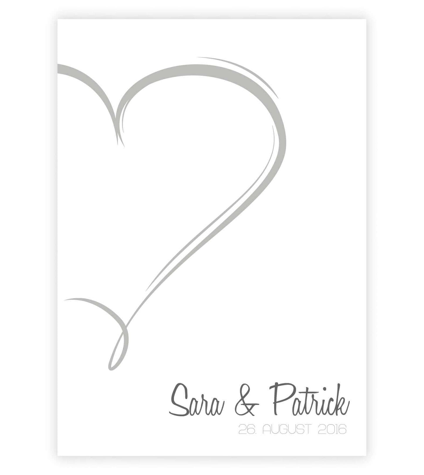 Personalisiertes Bild “Herz”, Bildfarbe: Weiß, Bildgröße: 13x18cm, DIN A4, DIN A3, Bilderrahmen: Ohne Bilderrahmen, Copyright: 321geschenke.de