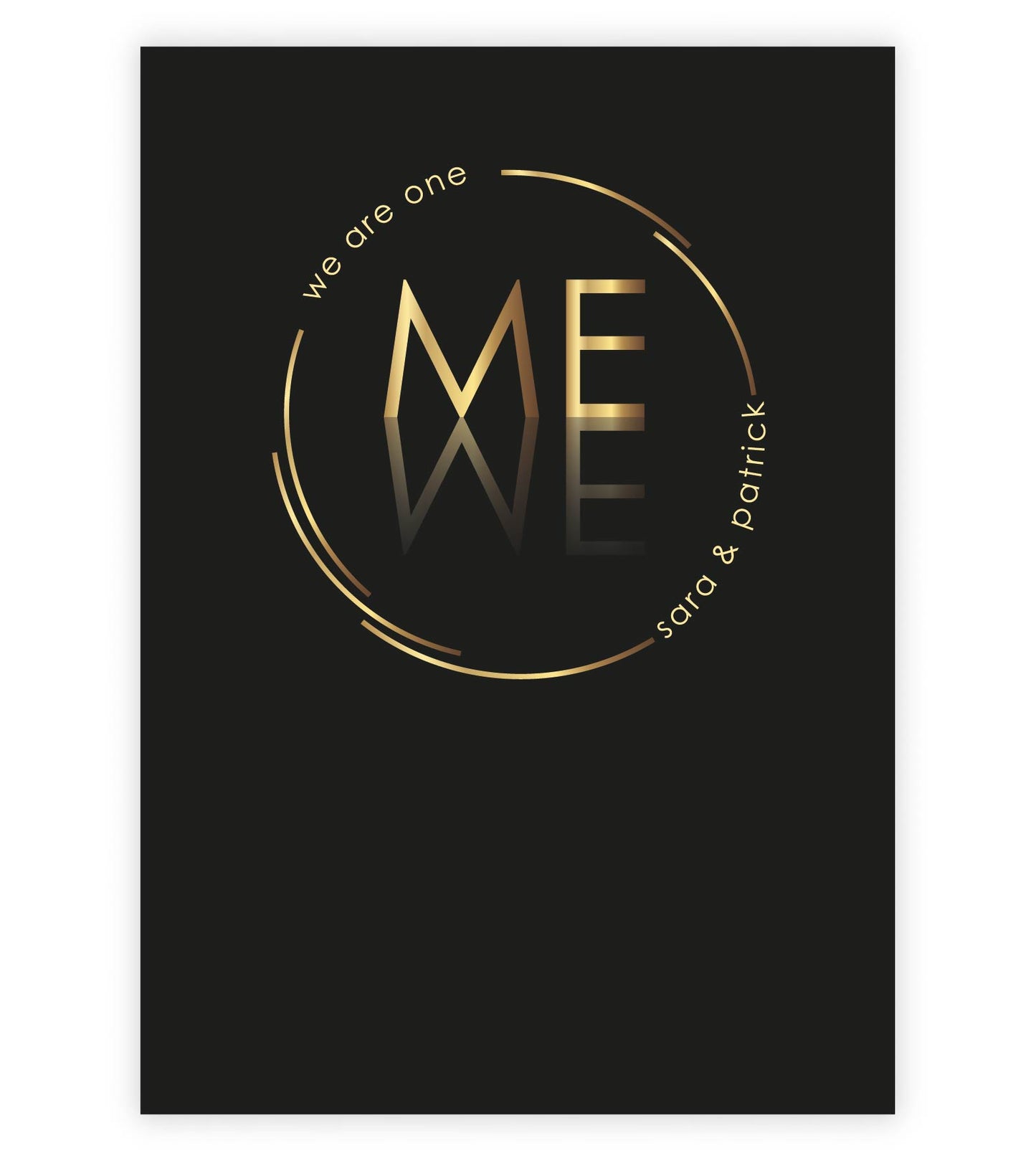Personalisiertes Bild “we are one” ME=WE, Bildfarbe: Schwarz, Bildgröße: 13x18cm, DIN A4, DIN A3, Bilderrahmen: Ohne Bilderrahmen, Copyright: 321geschenke.de