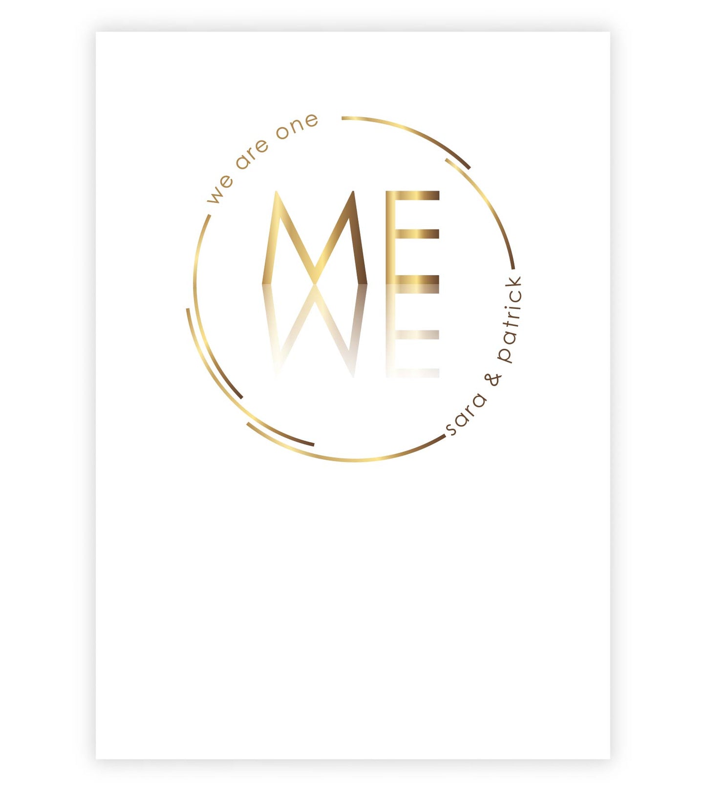 Personalisiertes Bild “we are one” ME=WE, Bildfarbe: Weiß, Bildgröße: 13x18cm, DIN A4, DIN A3, Bilderrahmen: Ohne Bilderrahmen, Copyright: 321geschenke.de