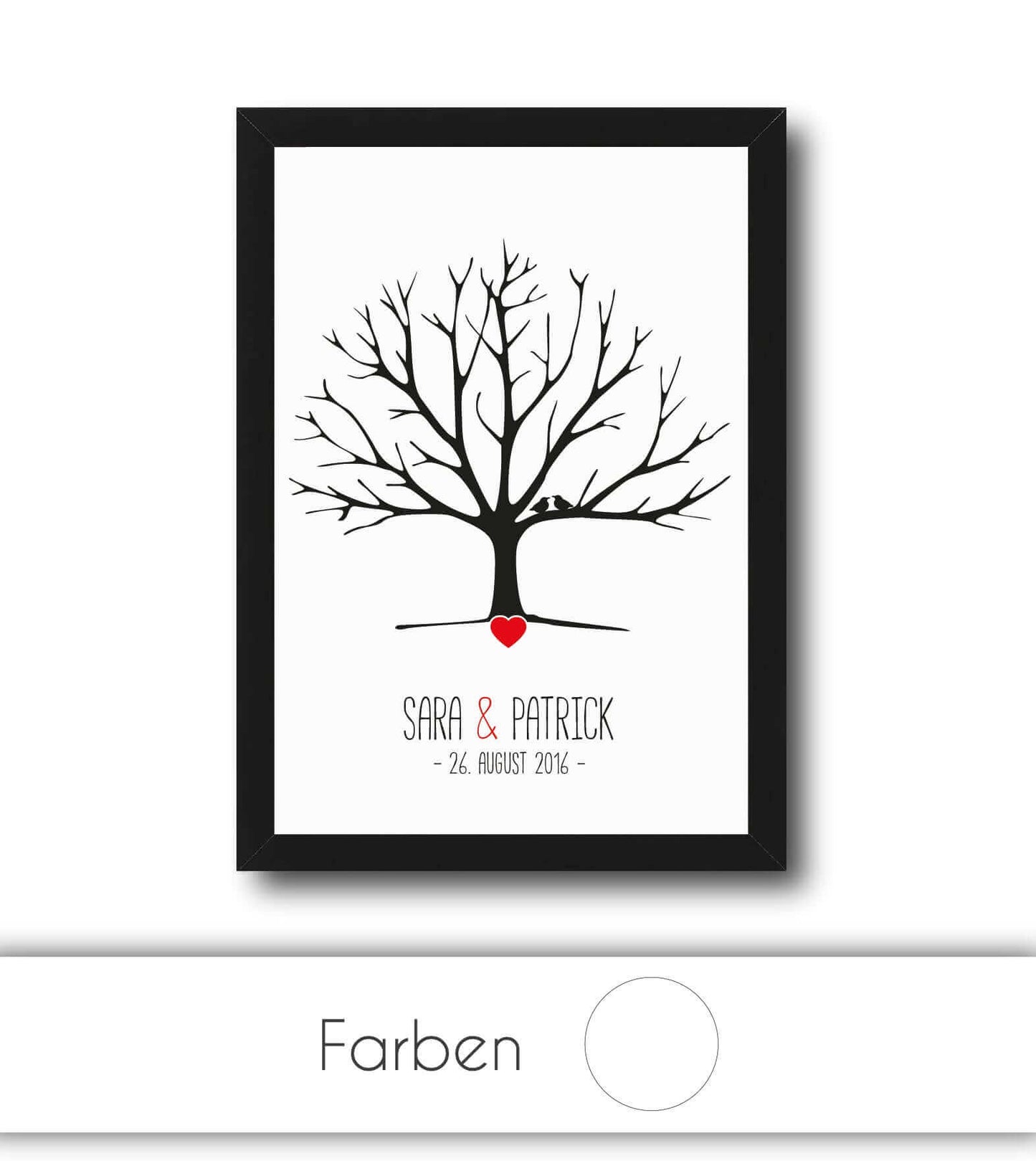 Personalisiertes Bild “Hochzeitsbaum”, Bildgröße: DIN A3, Bilderrahmen: Ohne Bilderrahmen, Bilderrahmen weiß ohne Passepartout, Bilderrahmen schwarz ohne Passepartout, Copyright: 321geschenke.de